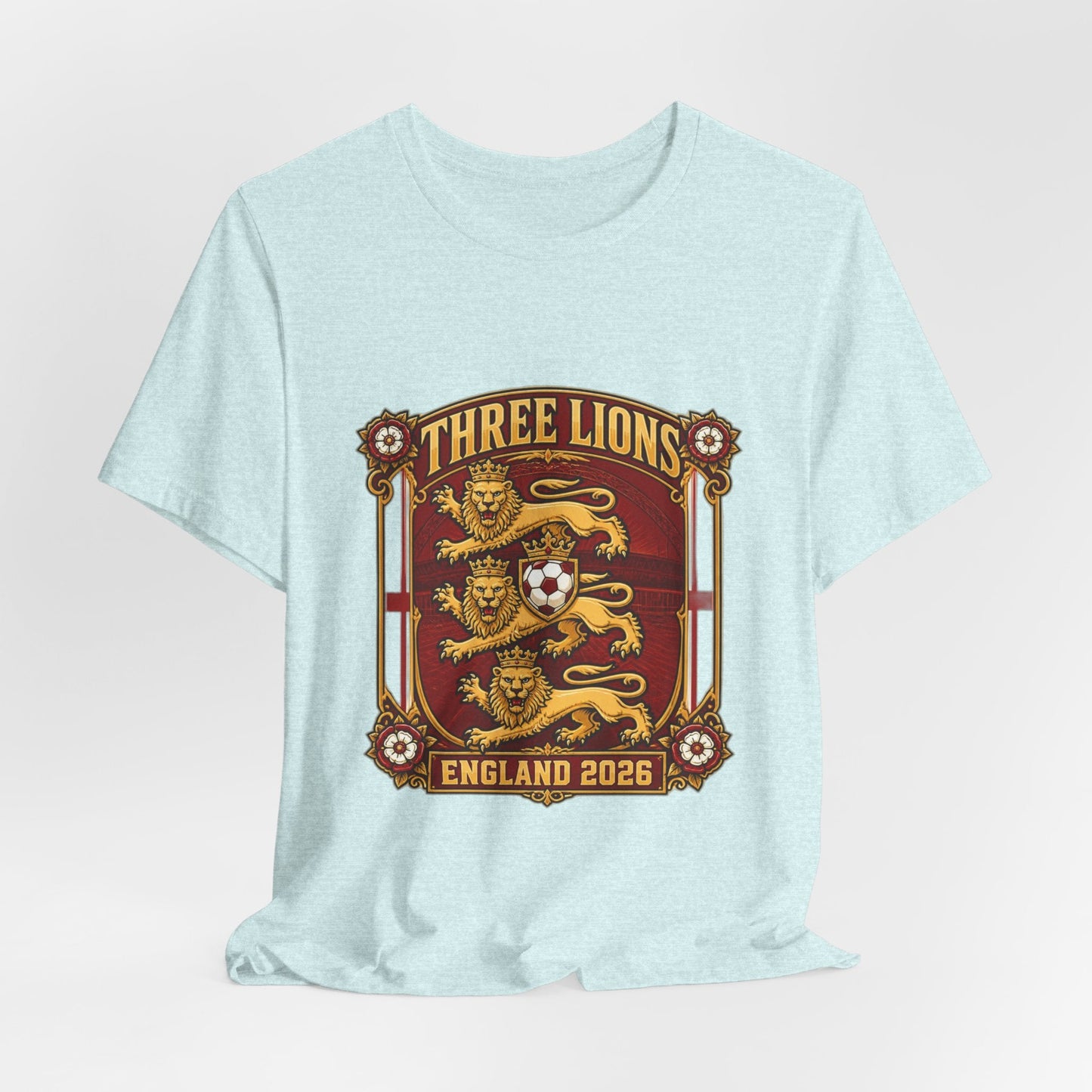 Three Lions England 2026 T‑Shirt — Vintage Football Crest Tee Printify