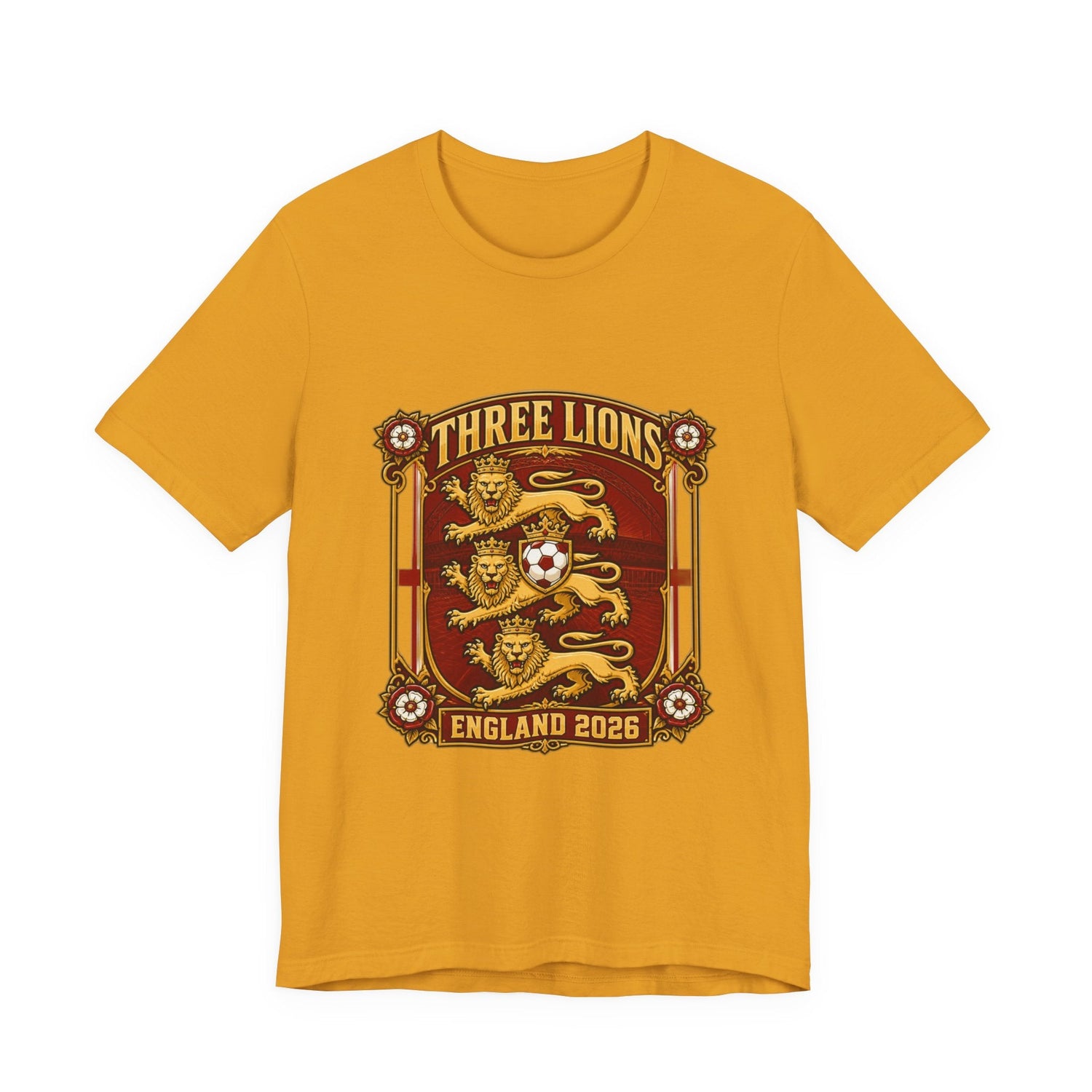 Three Lions England 2026 T‑Shirt — Vintage Football Crest Tee Printify