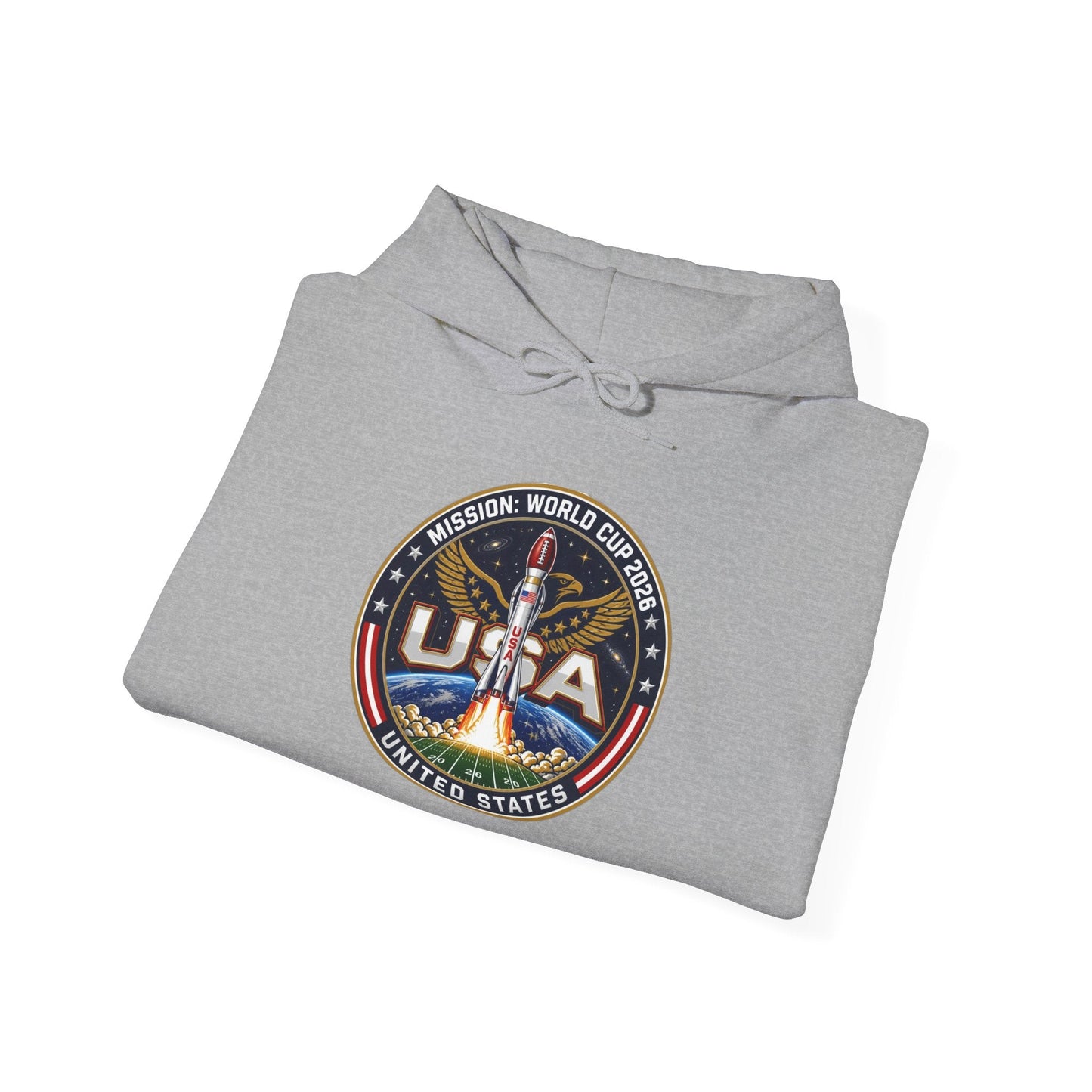 USA Eagle Patch Hoodie – Vintage American Flag Graphic Printify