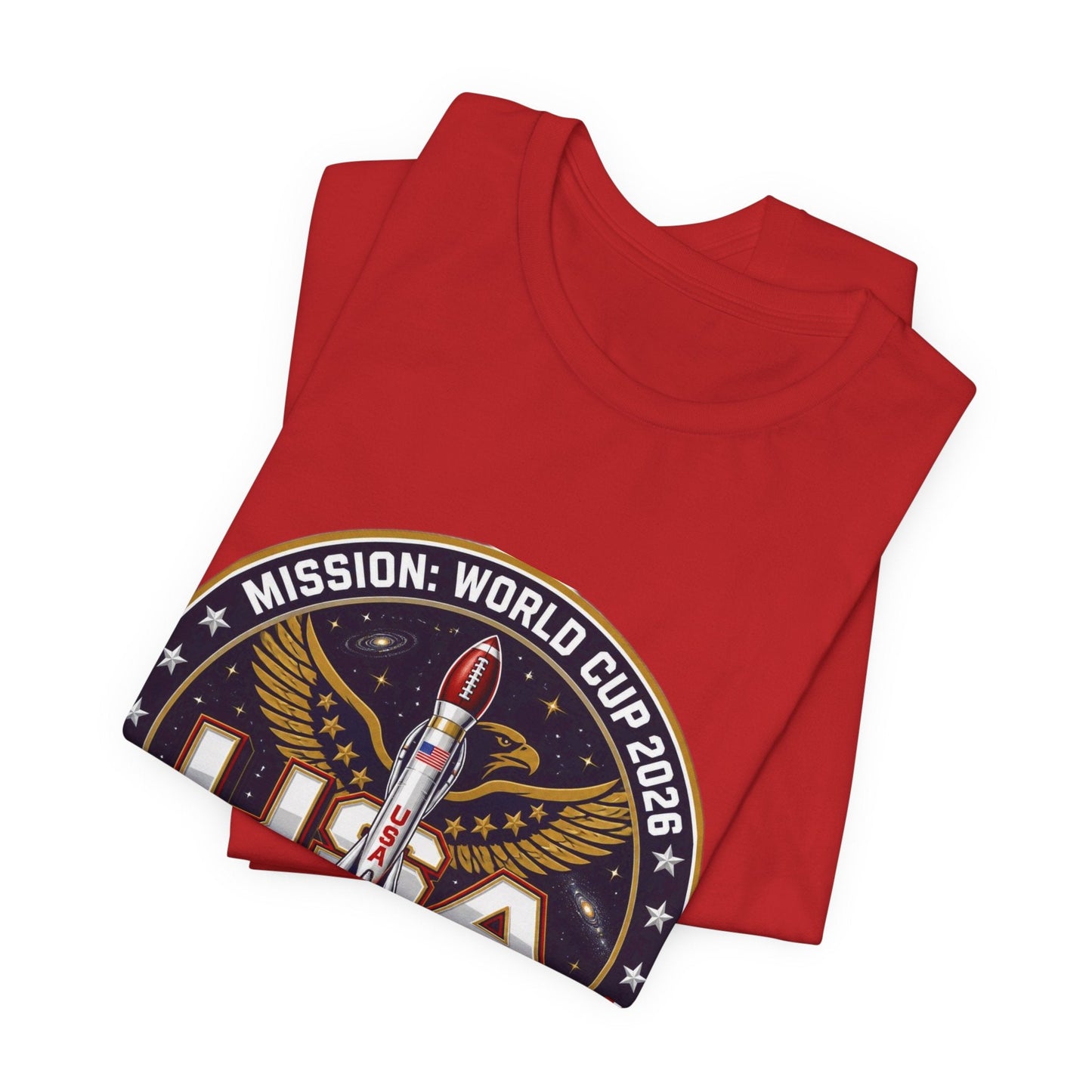 USA Rocket Mission Tee — World Cup 2024 Vintage Space Graphic T-Shirt Printify
