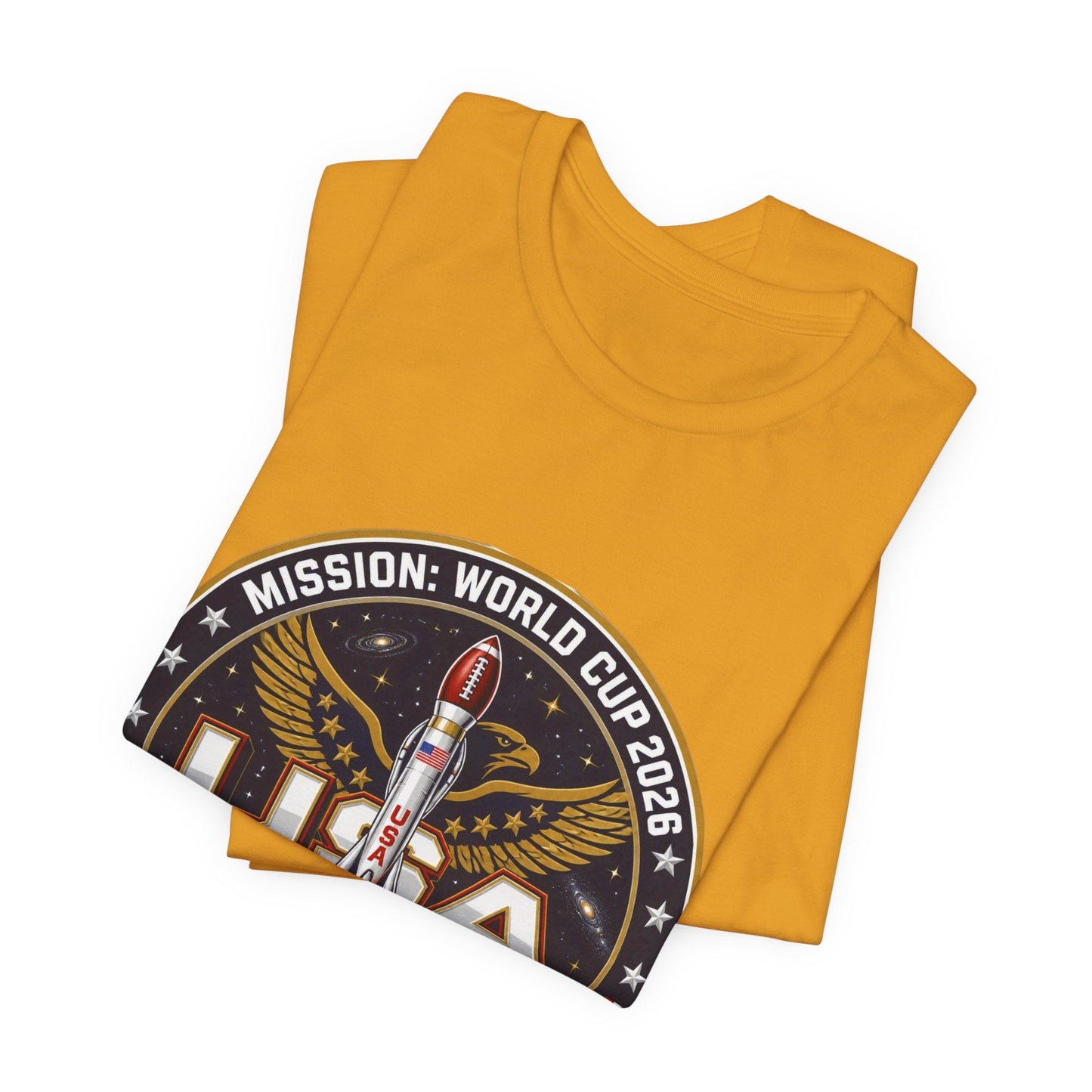 USA Rocket Mission Tee — World Cup 2024 Vintage Space Graphic T-Shirt Printify