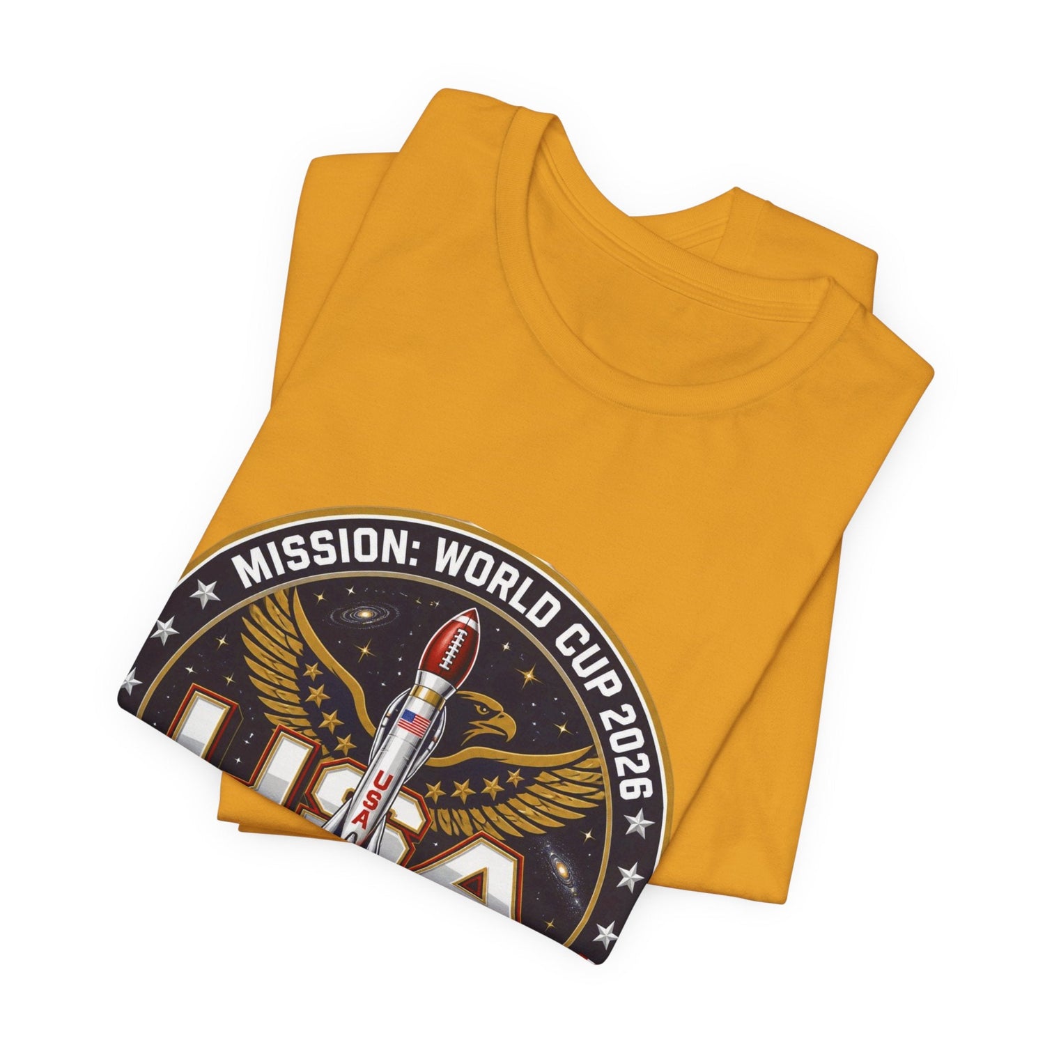 USA Rocket Mission Tee — World Cup 2024 Vintage Space Graphic T-Shirt Printify