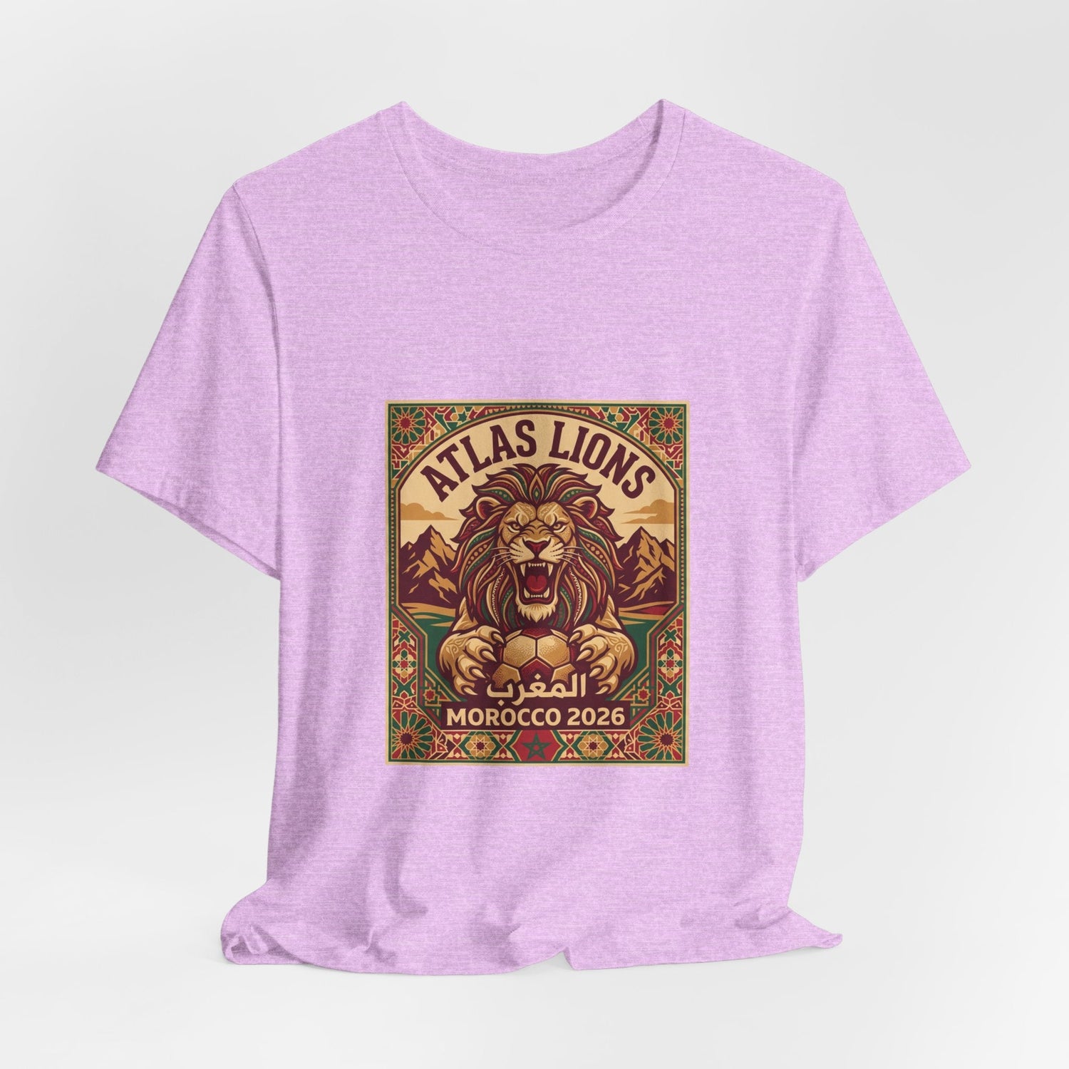Atlas Lions Morocco 2026 Tee — Vintage Soccer Lion Graphic T-Shirt Printify