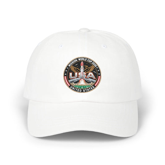 Dad Cap with Vintage USA Eagle Patch — Patriotic Baseball Hat Printify