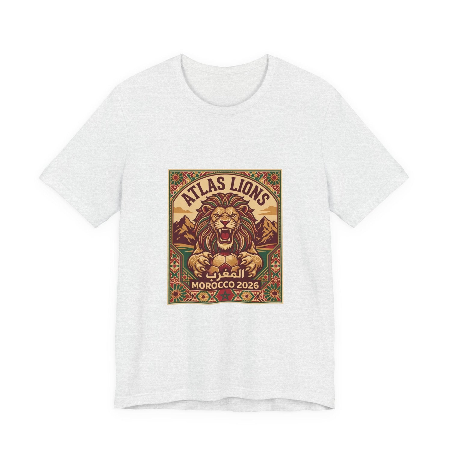Atlas Lions Morocco 2026 Tee — Vintage Soccer Lion Graphic T-Shirt Printify
