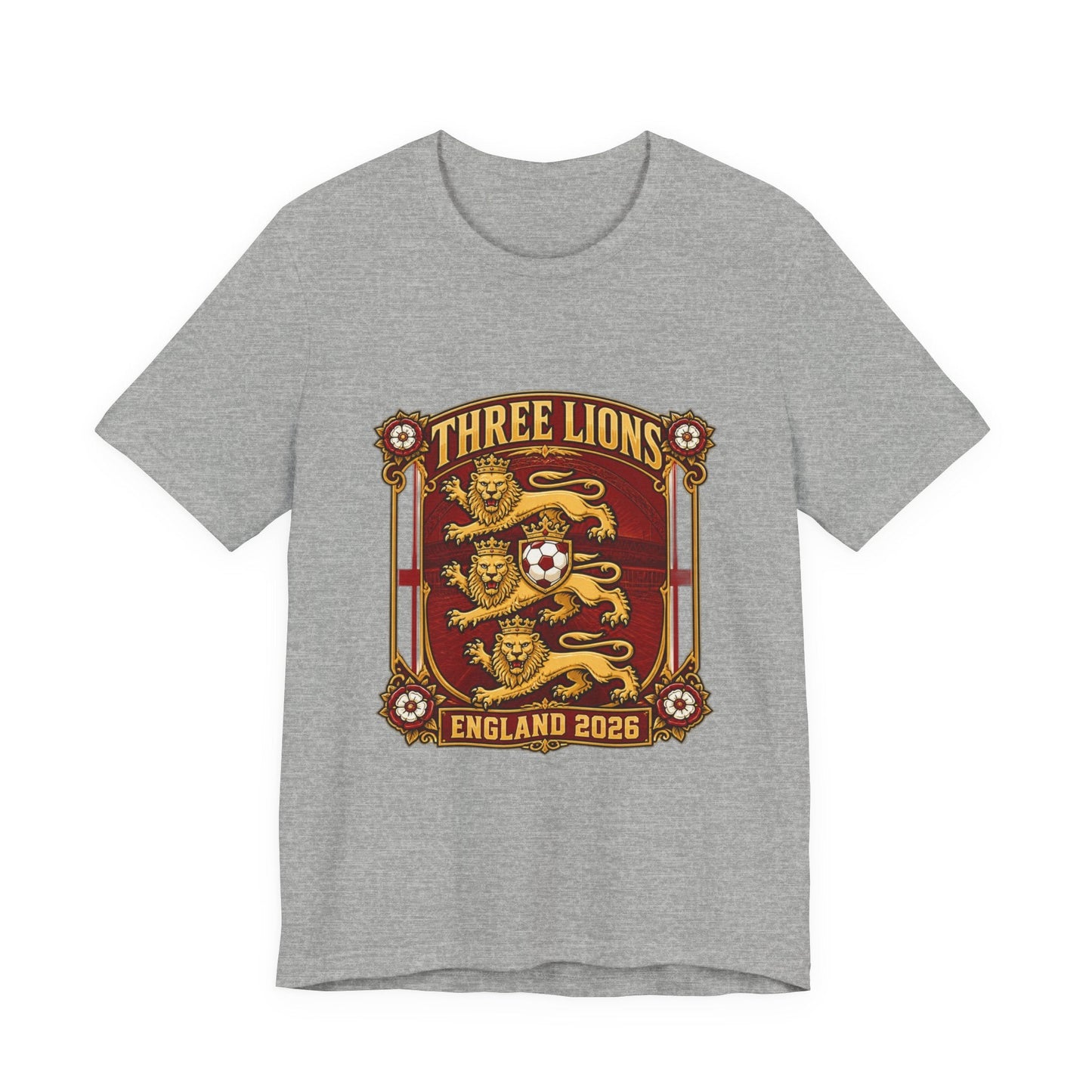 Three Lions England 2026 T‑Shirt — Vintage Football Crest Tee Printify
