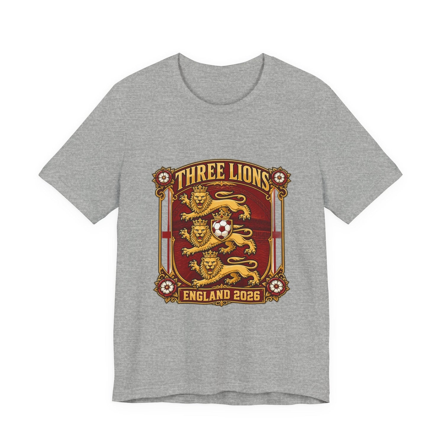 Three Lions England 2026 T‑Shirt — Vintage Football Crest Tee Printify