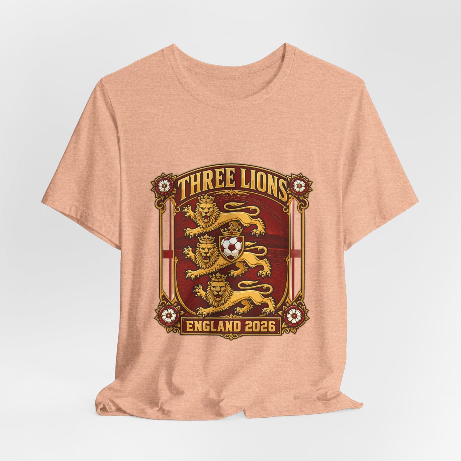 Three Lions England 2026 T‑Shirt — Vintage Football Crest Tee Printify