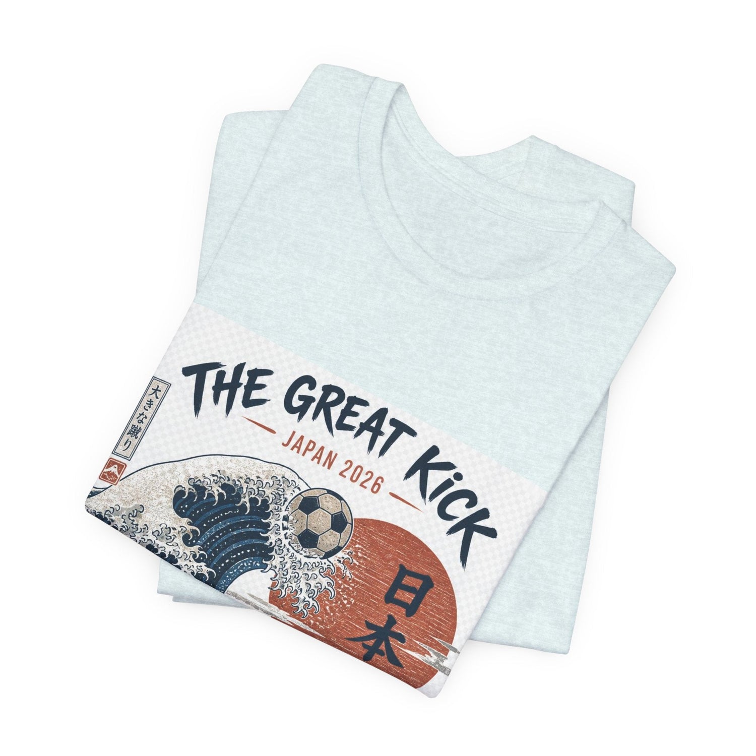 The Great Kick Japan 2028 Wave Tee — Vintage Japanese Surf & Martial Arts Graphic T-Shirt Printify