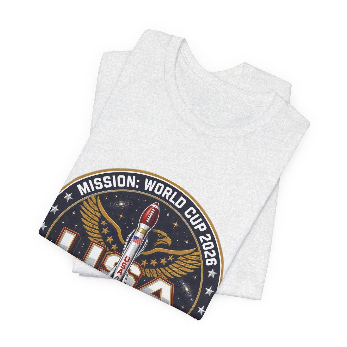 USA Rocket Mission Tee — World Cup 2024 Vintage Space Graphic T-Shirt Printify