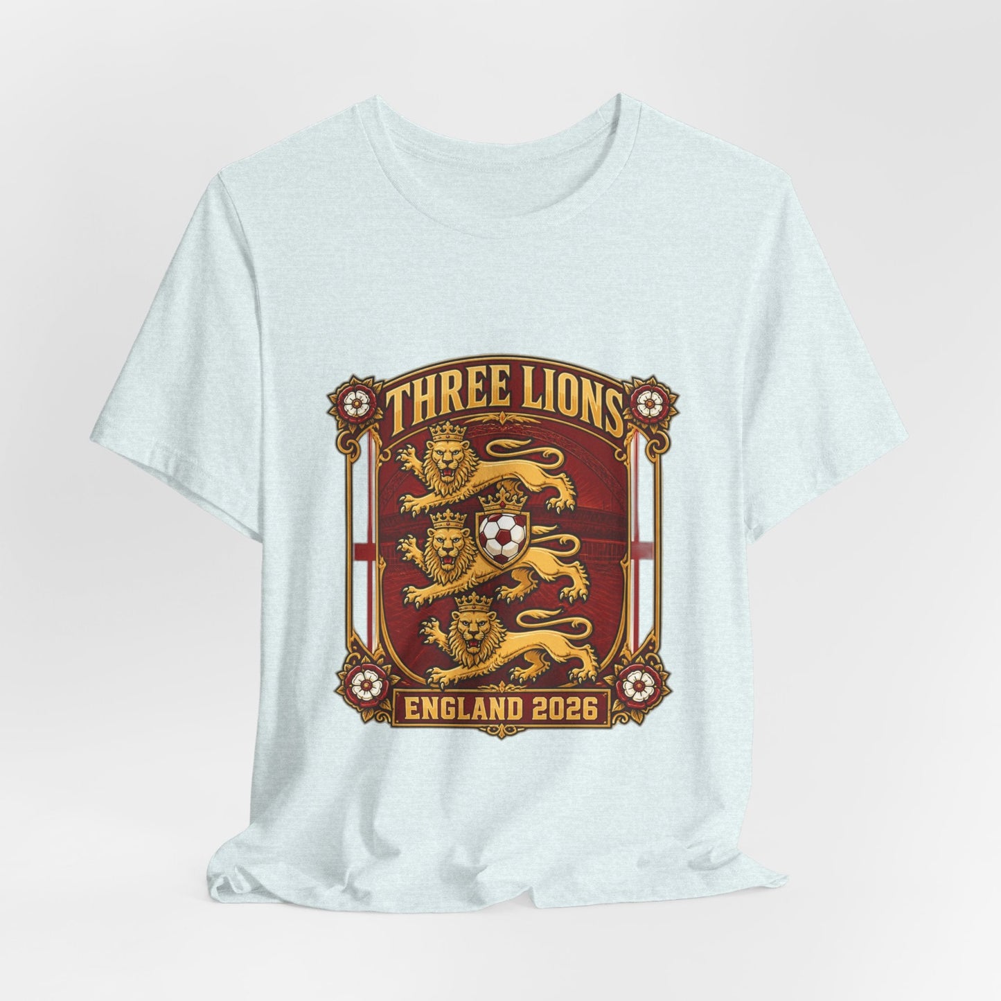 Three Lions England 2026 T‑Shirt — Vintage Football Crest Tee Printify