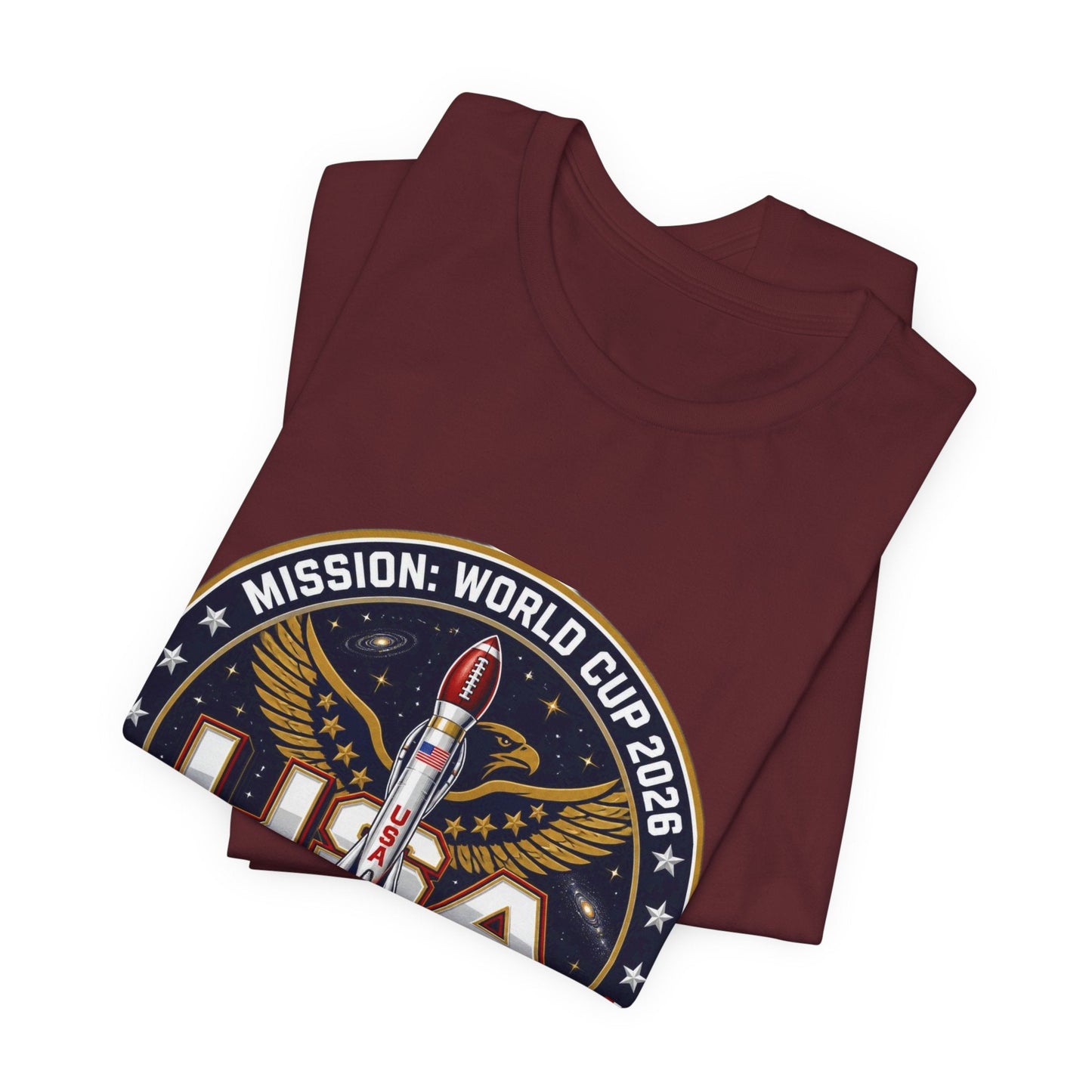 USA Rocket Mission Tee — World Cup 2024 Vintage Space Graphic T-Shirt Printify