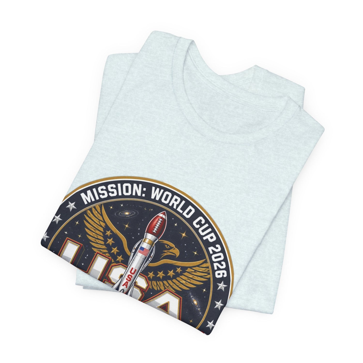 USA Rocket Mission Tee — World Cup 2024 Vintage Space Graphic T-Shirt Printify