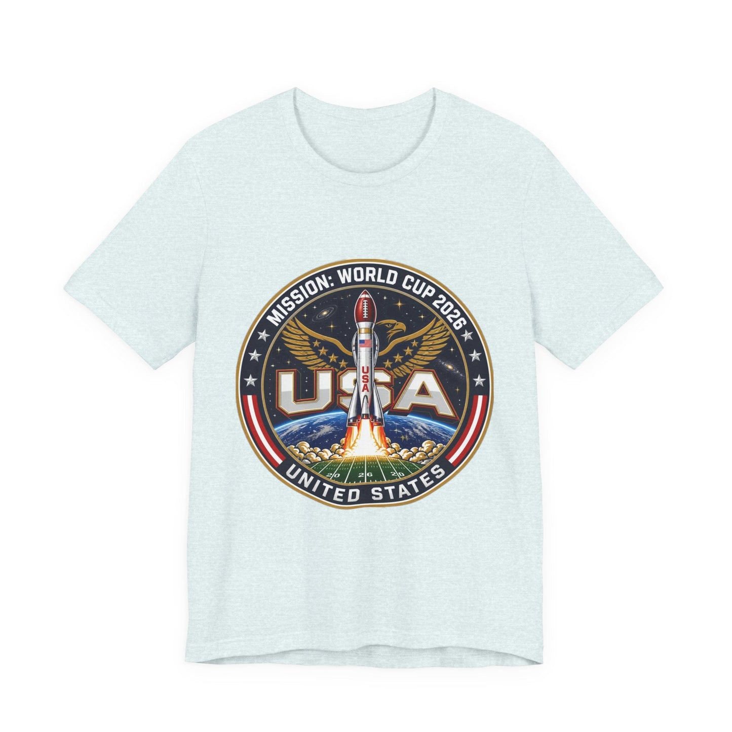 USA Rocket Mission Tee — World Cup 2024 Vintage Space Graphic T-Shirt Printify