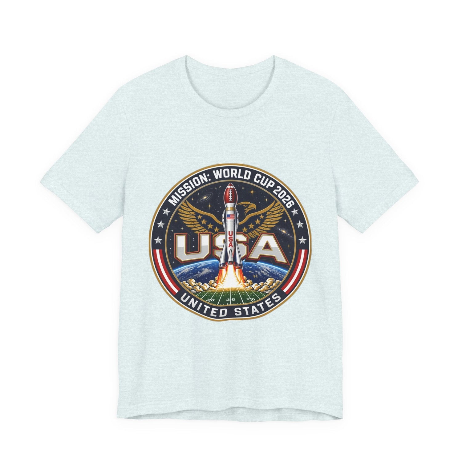 USA Rocket Mission Tee — World Cup 2024 Vintage Space Graphic T-Shirt Printify