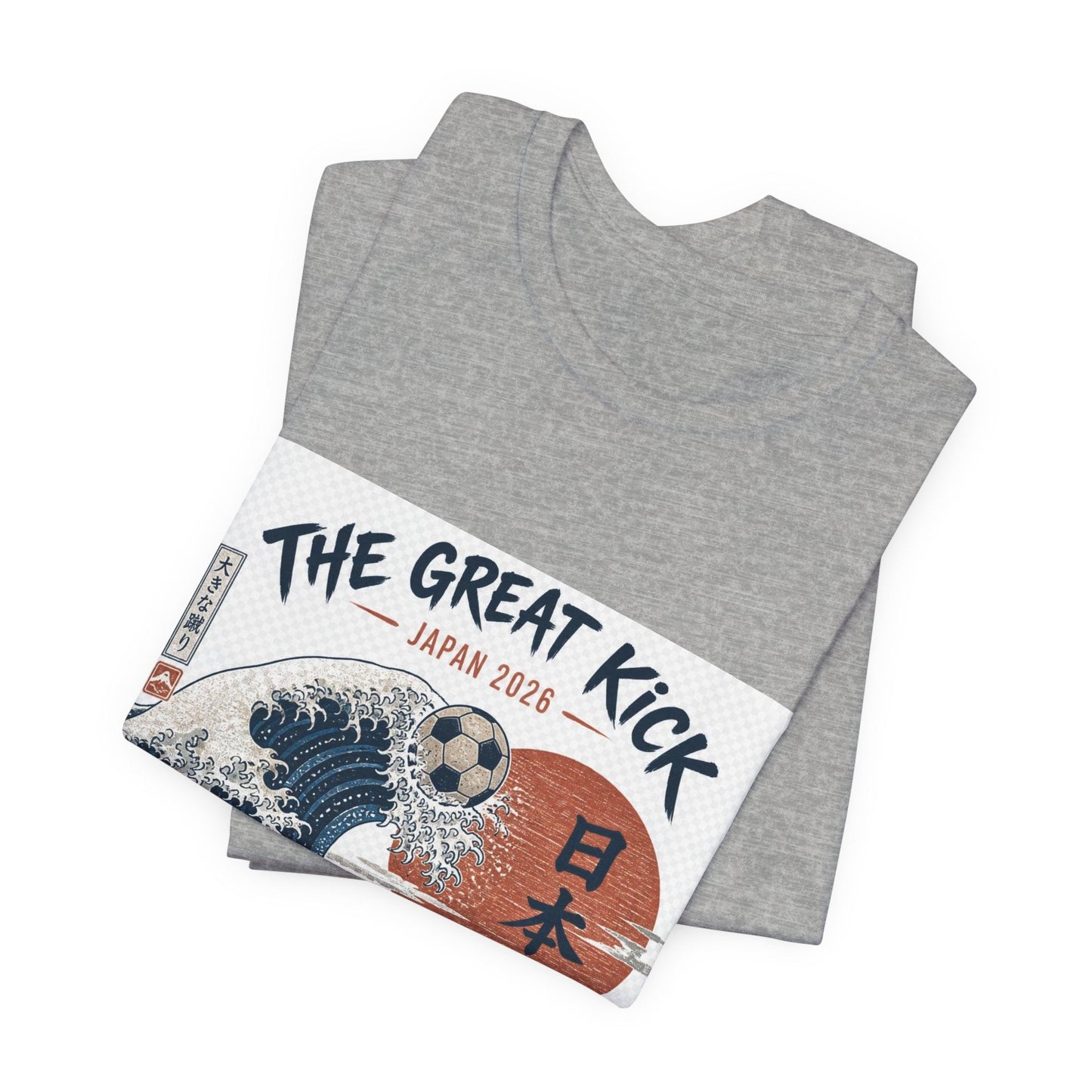 The Great Kick Japan 2028 Wave Tee — Vintage Japanese Surf & Martial Arts Graphic T-Shirt Printify