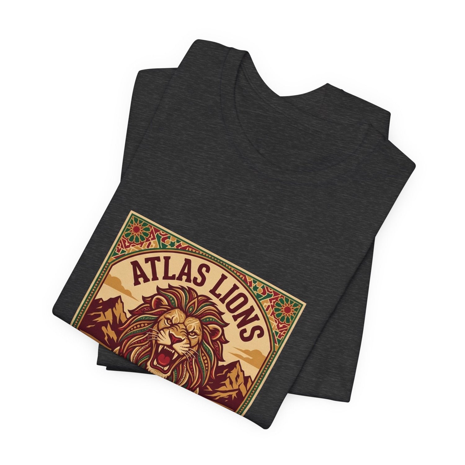 Atlas Lions Morocco 2026 Tee — Vintage Soccer Lion Graphic T-Shirt Printify