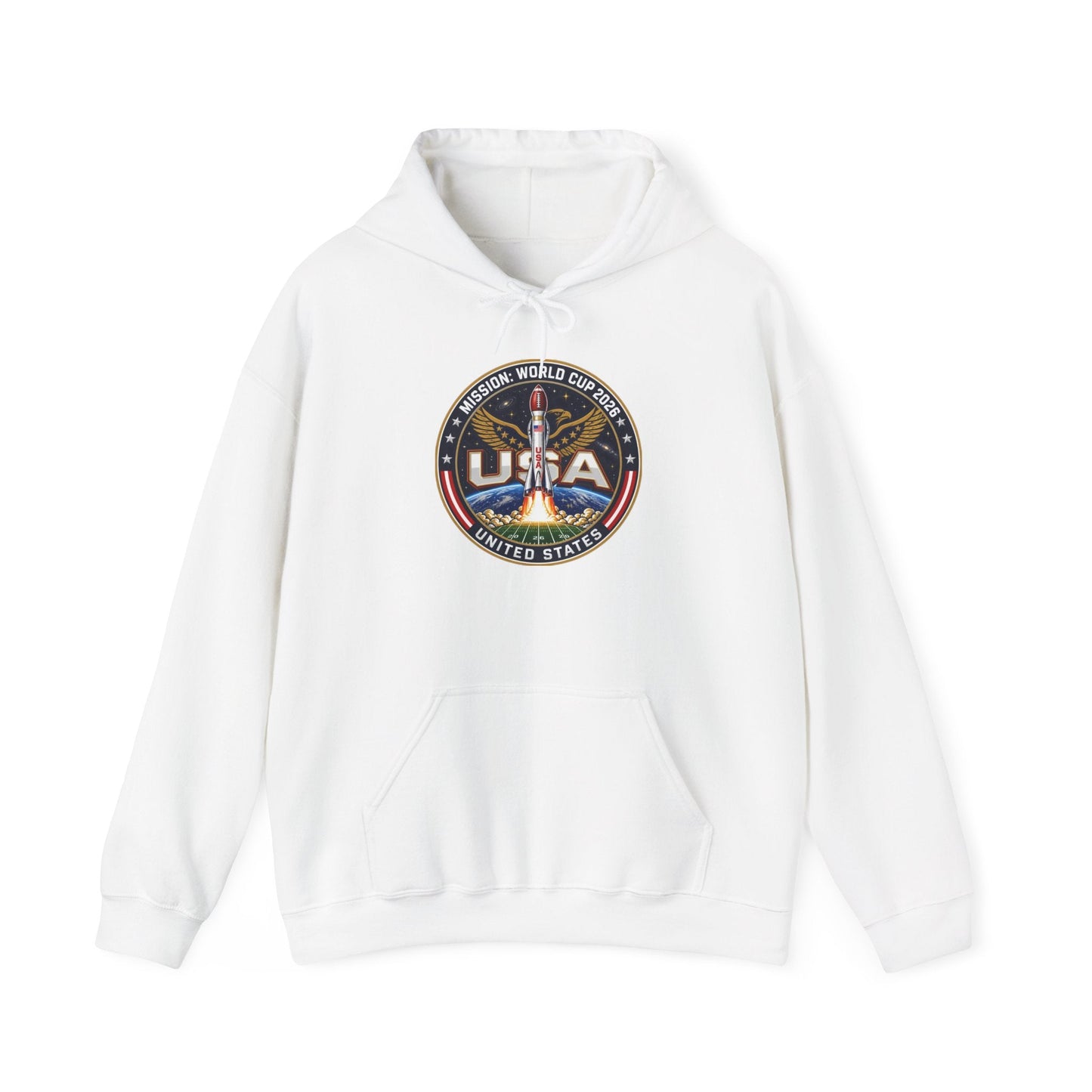 USA Eagle Patch Hoodie – Vintage American Flag Graphic Printify