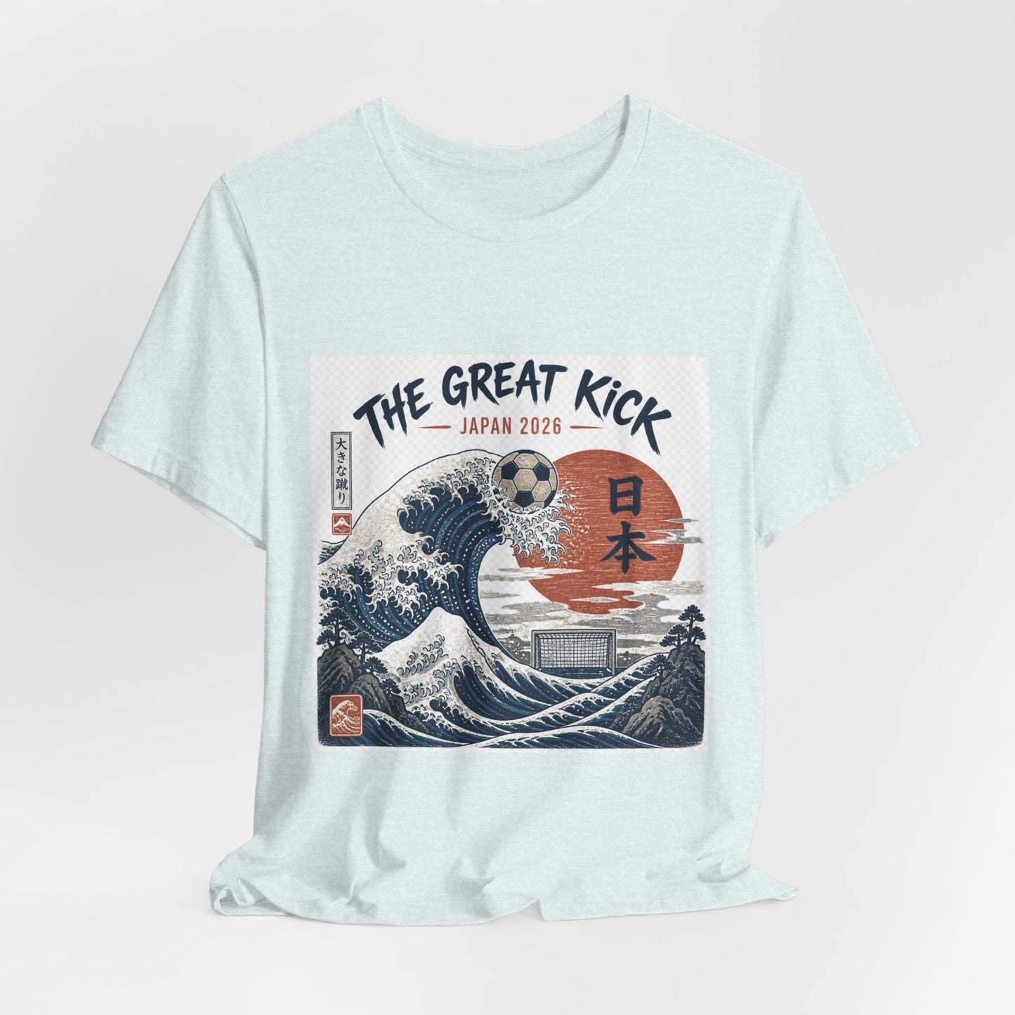 The Great Kick Japan 2028 Wave Tee — Vintage Japanese Surf & Martial Arts Graphic T-Shirt Printify