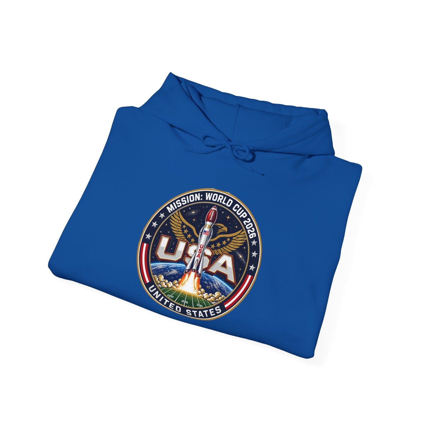 USA Eagle Patch Hoodie – Vintage American Flag Graphic Printify