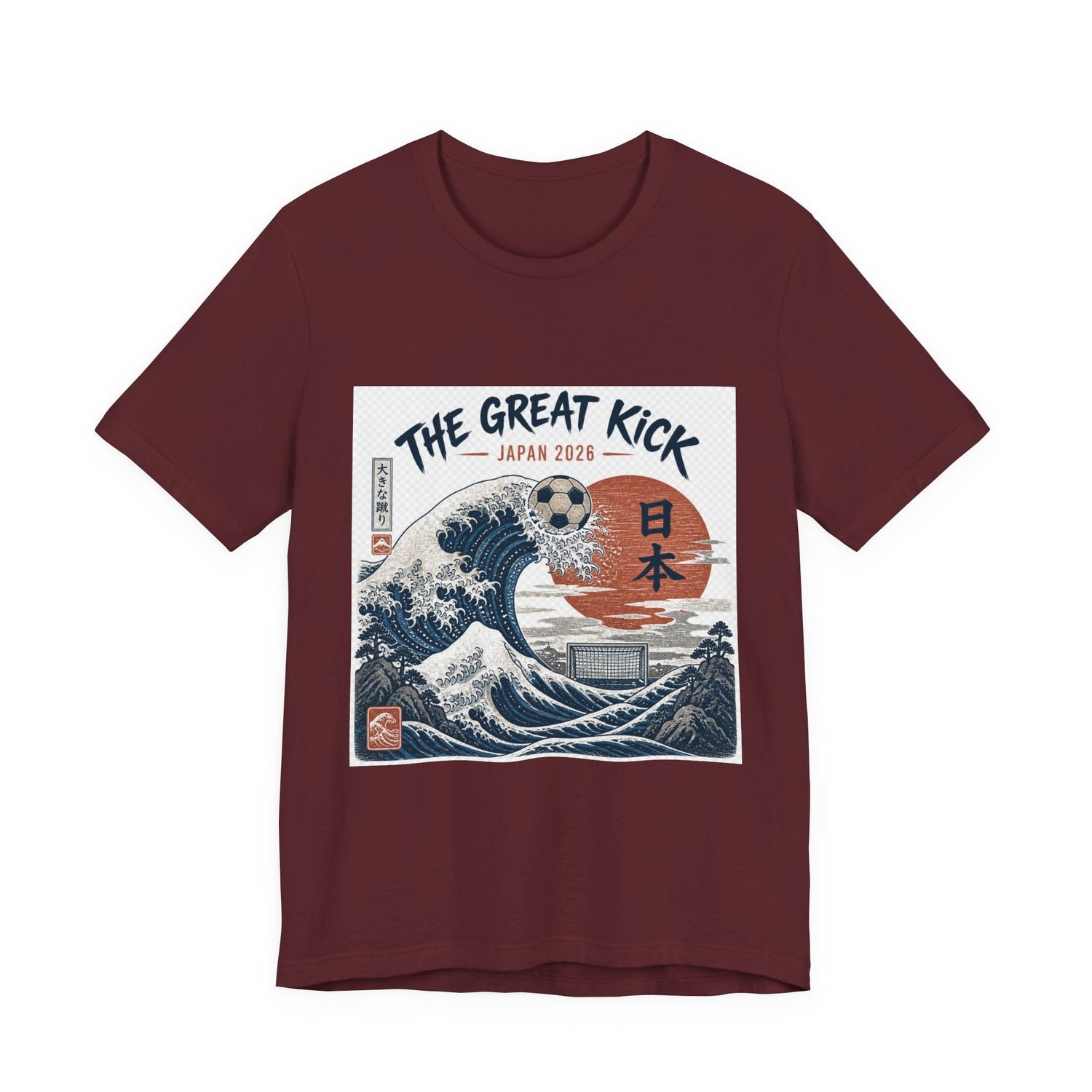 The Great Kick Japan 2028 Wave Tee — Vintage Japanese Surf & Martial Arts Graphic T-Shirt Printify