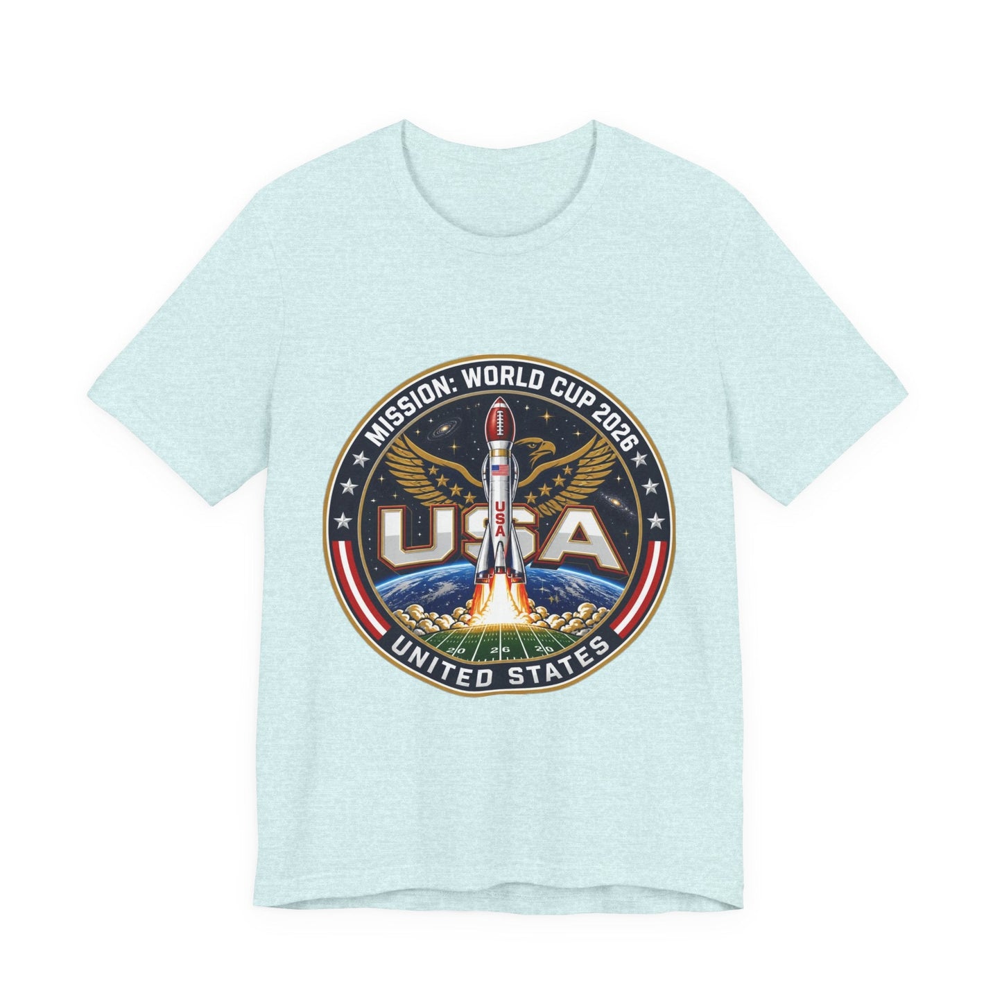 USA Rocket Mission Tee — World Cup 2024 Vintage Space Graphic T-Shirt Printify