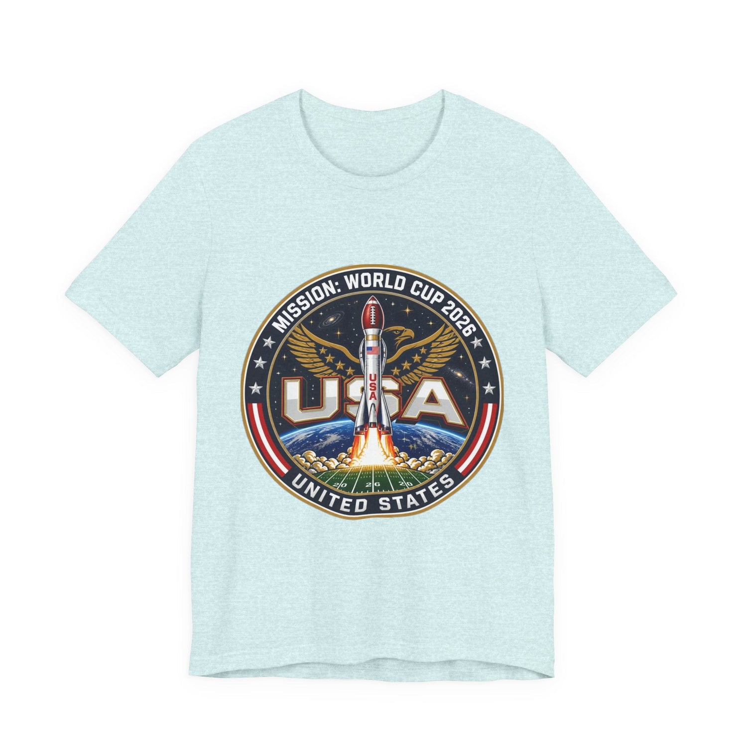USA Rocket Mission Tee — World Cup 2024 Vintage Space Graphic T-Shirt Printify