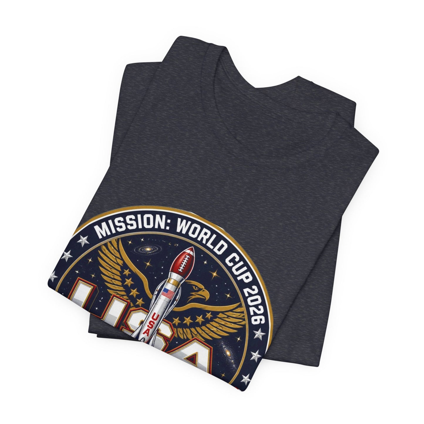 USA Rocket Mission Tee — World Cup 2024 Vintage Space Graphic T-Shirt Printify