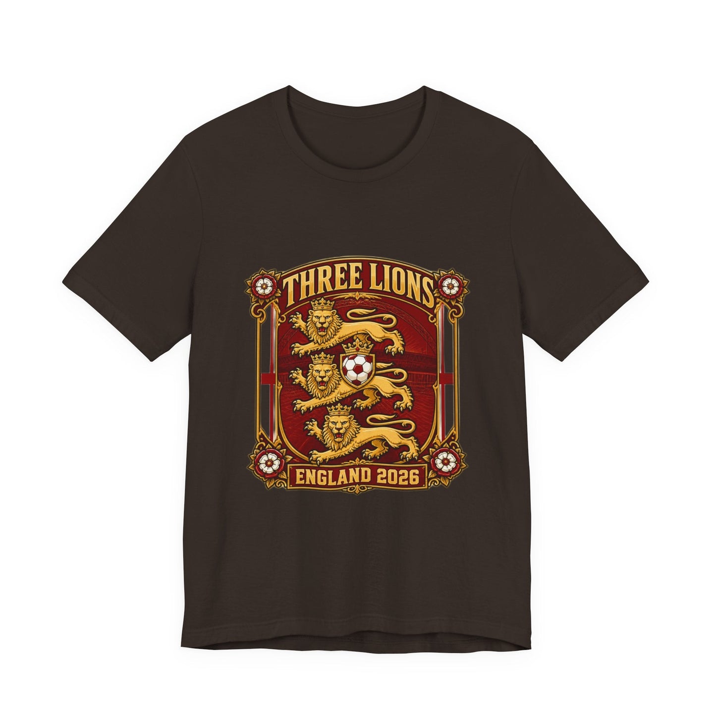 Three Lions England 2026 T‑Shirt — Vintage Football Crest Tee Printify