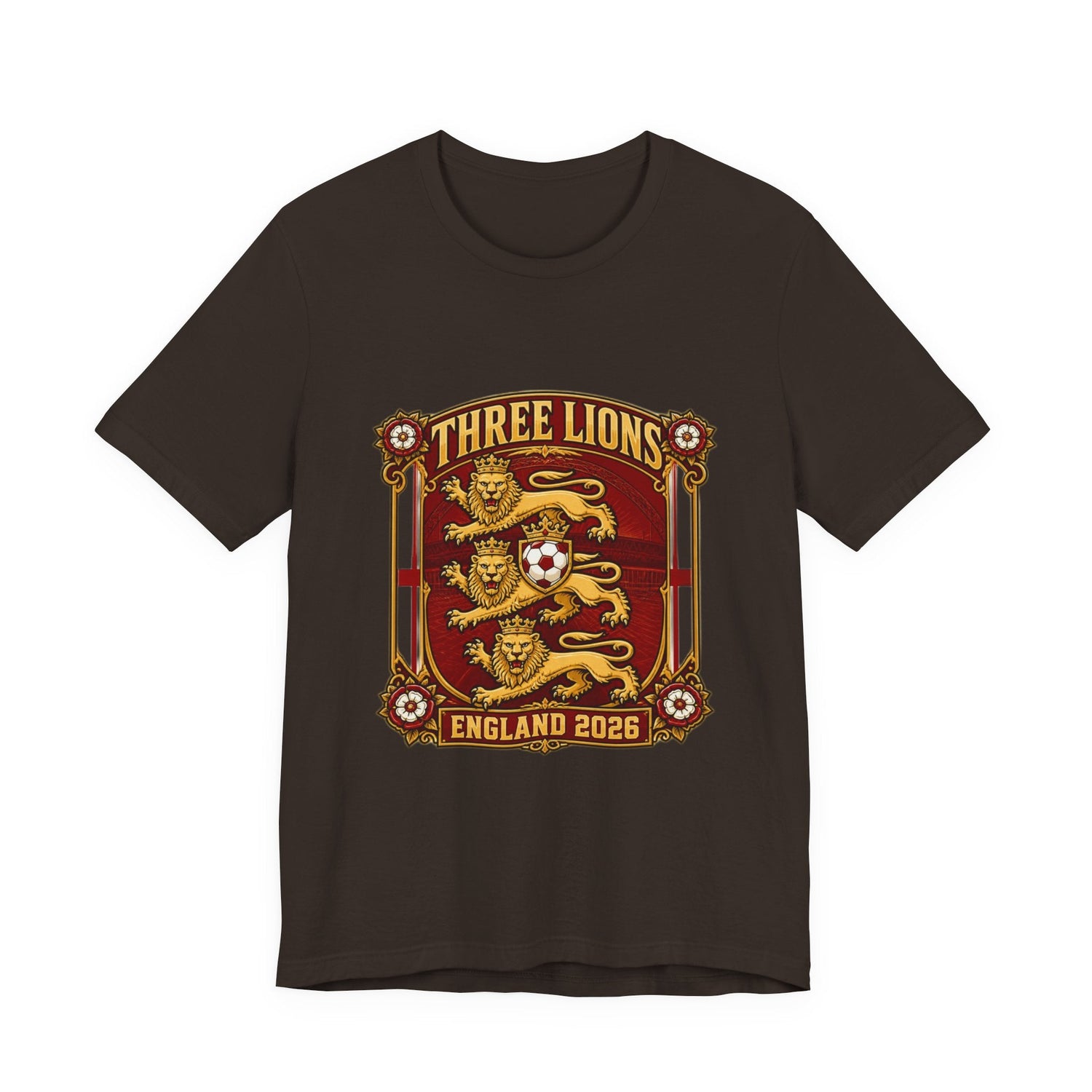 Three Lions England 2026 T‑Shirt — Vintage Football Crest Tee Printify