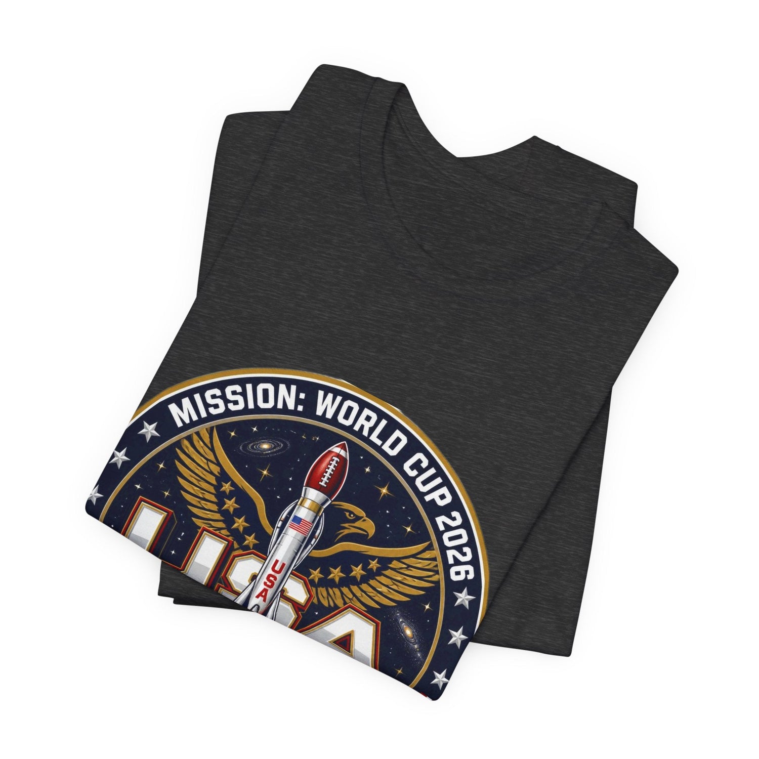 USA Rocket Mission Tee — World Cup 2024 Vintage Space Graphic T-Shirt Printify