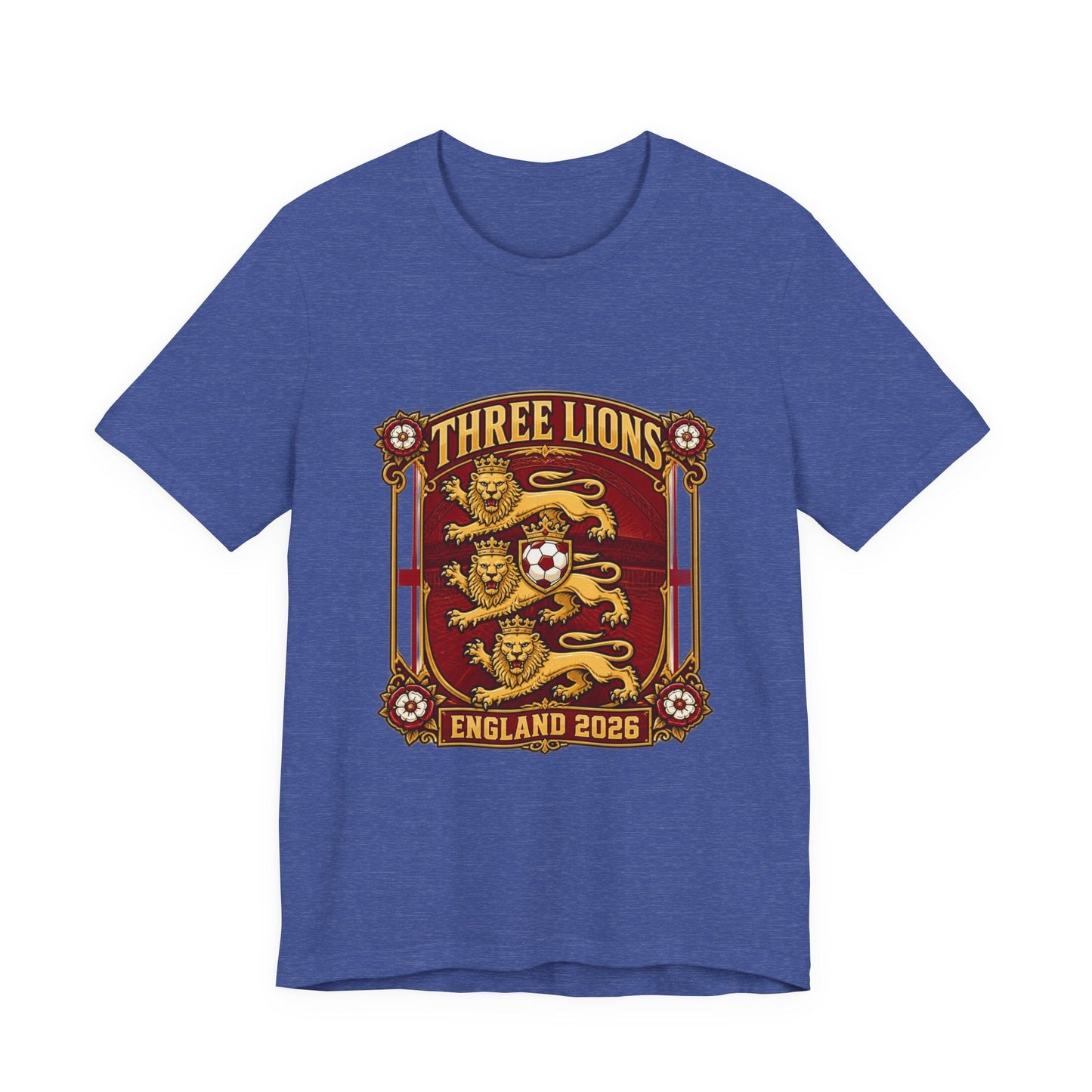 Three Lions England 2026 T‑Shirt — Vintage Football Crest Tee Printify