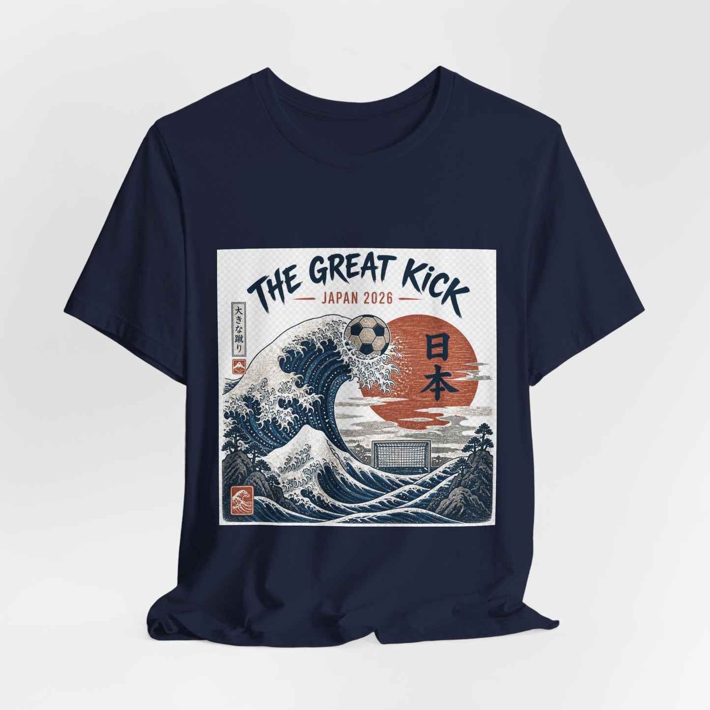 The Great Kick Japan 2028 Wave Tee — Vintage Japanese Surf & Martial Arts Graphic T-Shirt Printify