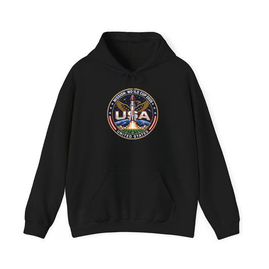 USA Eagle Patch Hoodie – Vintage American Flag Graphic Printify