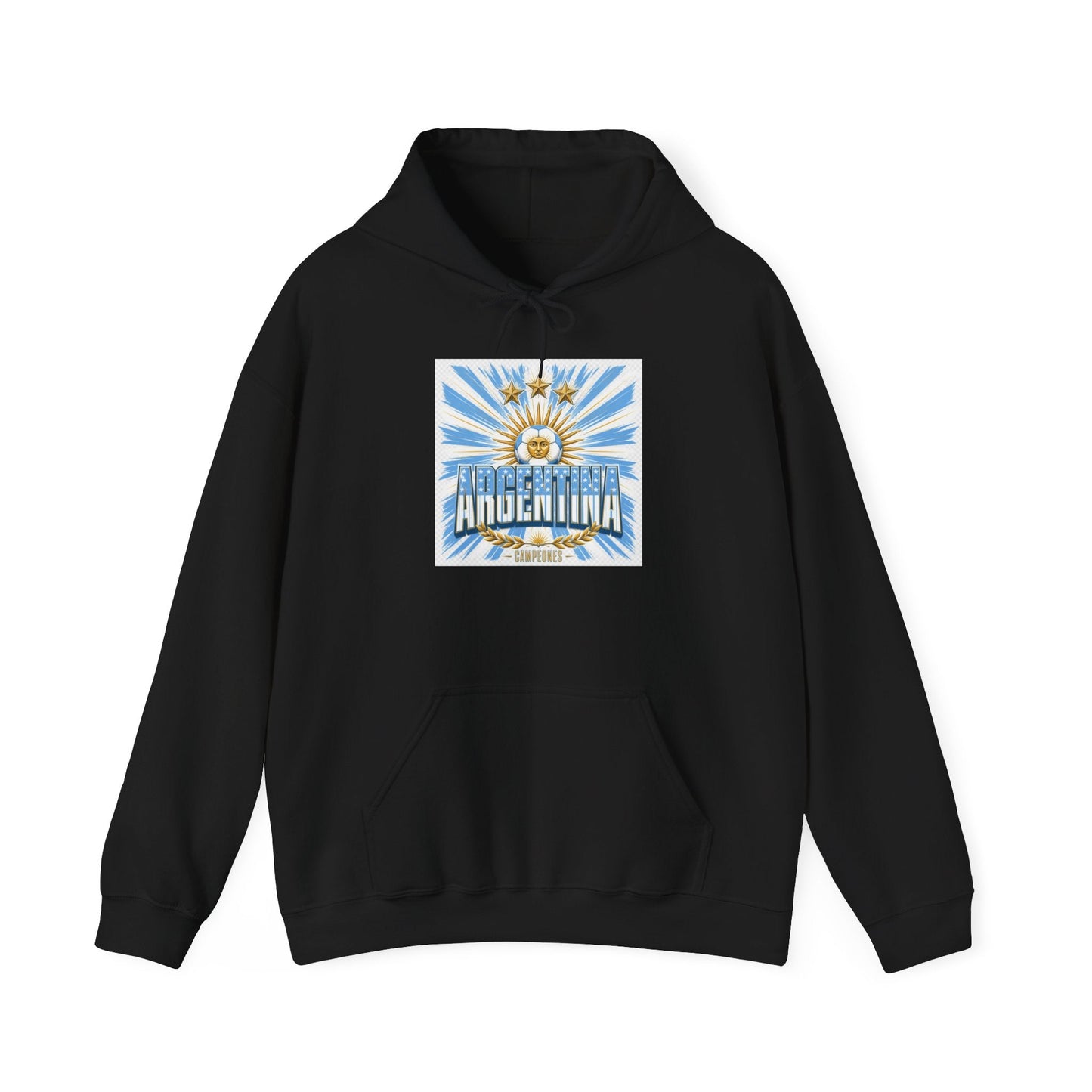 Argentina Sunburst Hoodie – Retro Argentine Flag Graphic Pullover Printify
