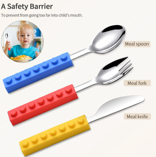 Stainless Steel LEGO Utensils Set for Kids Zagiz