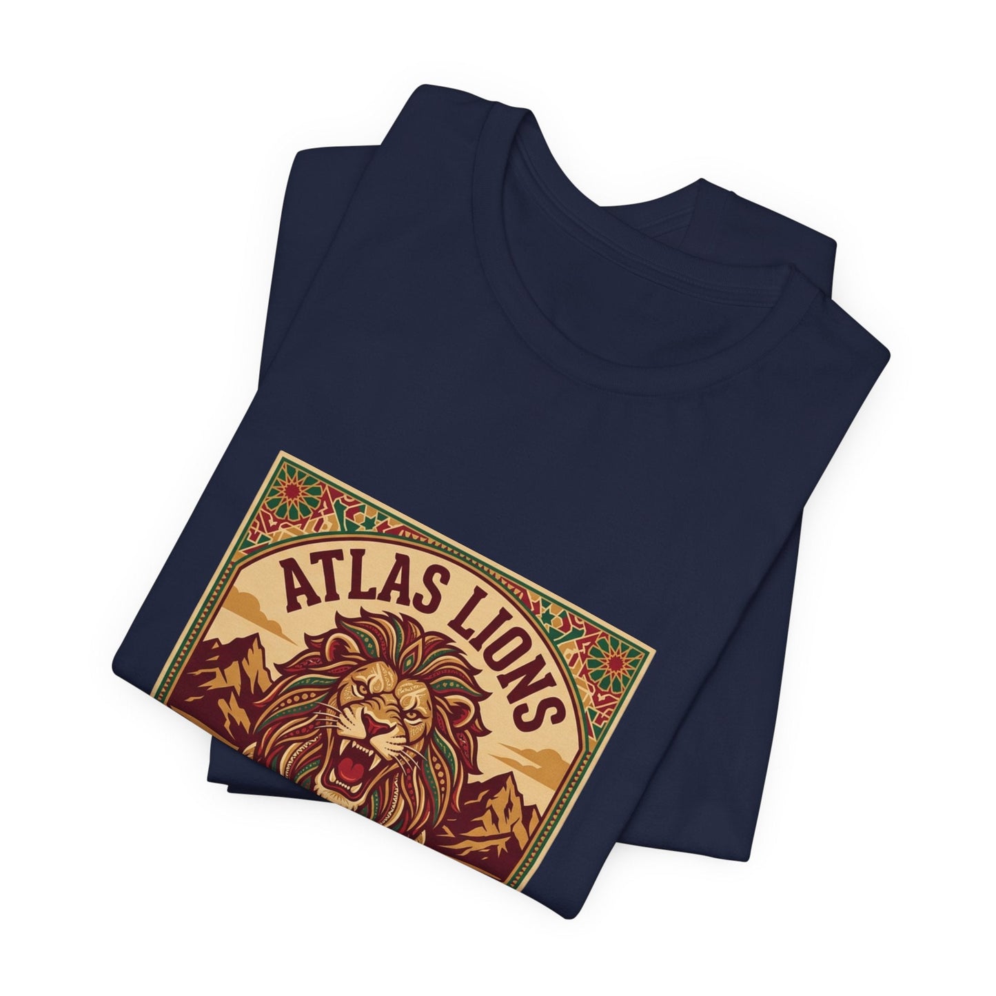 Atlas Lions Morocco 2026 Tee — Vintage Soccer Lion Graphic T-Shirt Printify