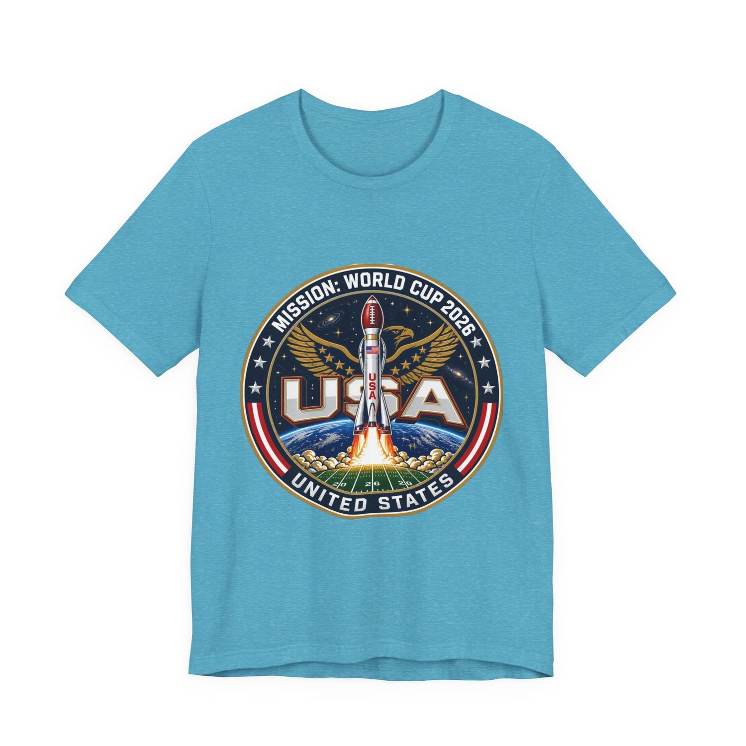 USA Rocket Mission Tee — World Cup 2024 Vintage Space Graphic T-Shirt Printify