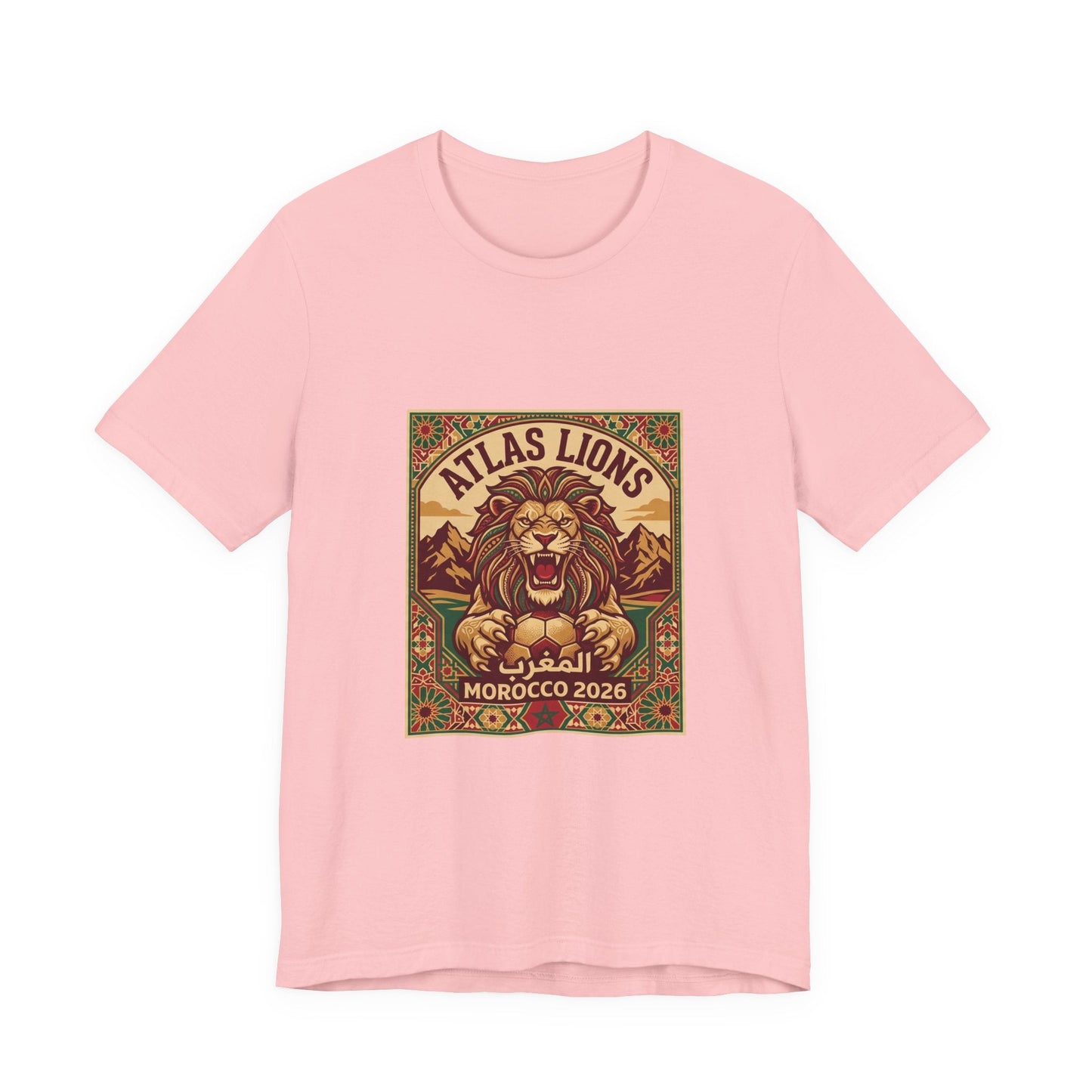 Atlas Lions Morocco 2026 Tee — Vintage Soccer Lion Graphic T-Shirt Printify