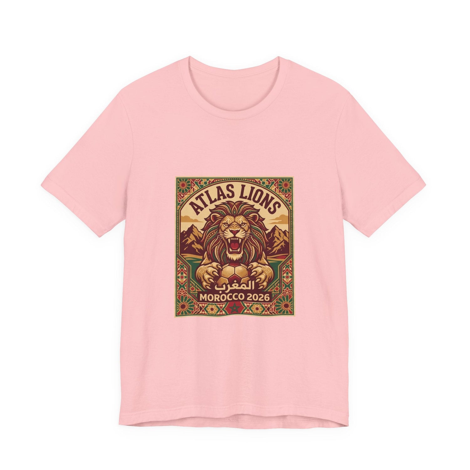 Atlas Lions Morocco 2026 Tee — Vintage Soccer Lion Graphic T-Shirt Printify