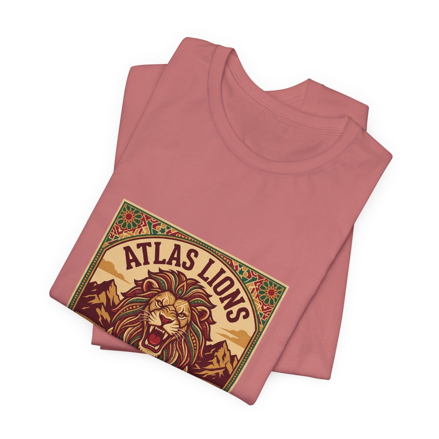 Atlas Lions Morocco 2026 Tee — Vintage Soccer Lion Graphic T-Shirt Printify