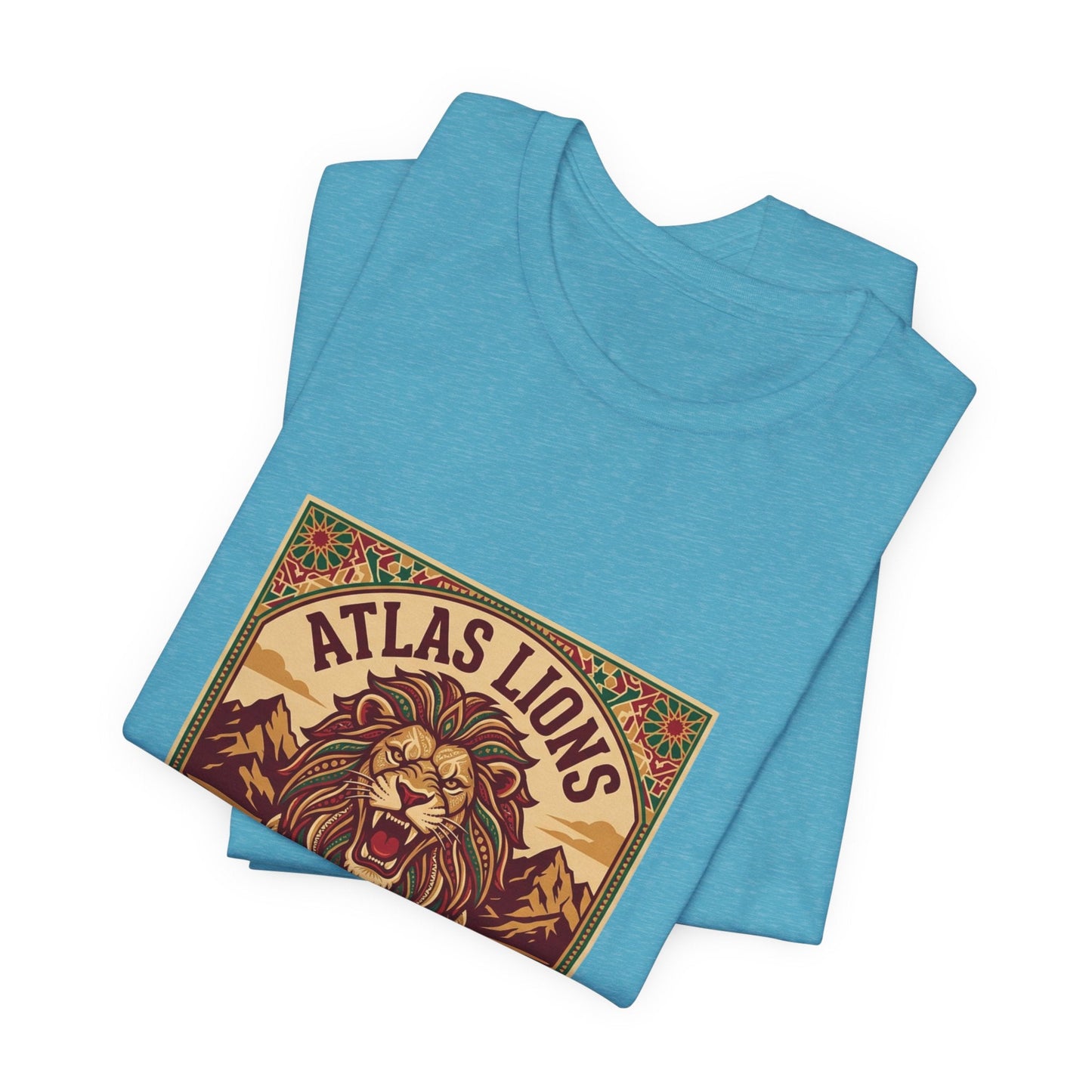 Atlas Lions Morocco 2026 Tee — Vintage Soccer Lion Graphic T-Shirt Printify