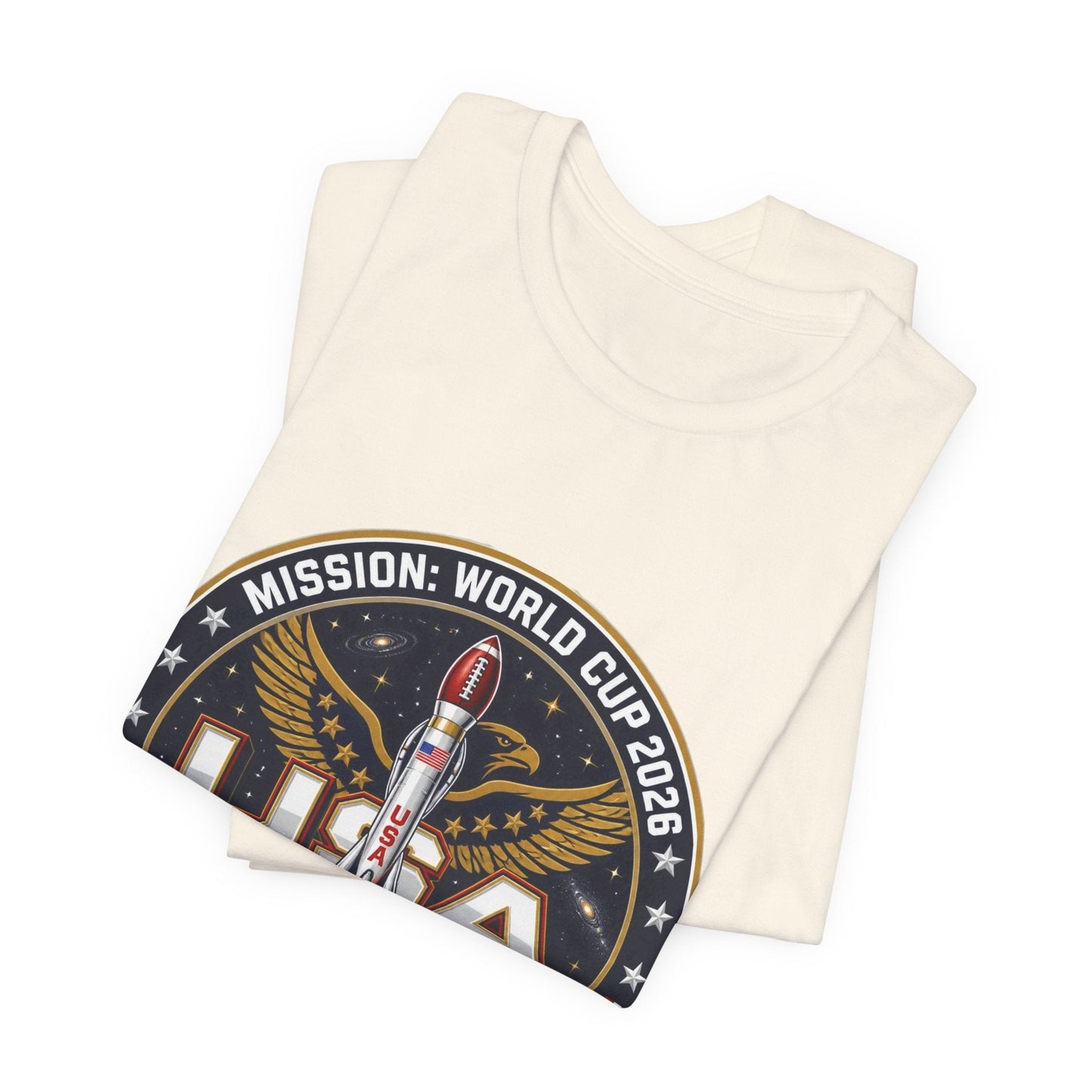 USA Rocket Mission Tee — World Cup 2024 Vintage Space Graphic T-Shirt Printify