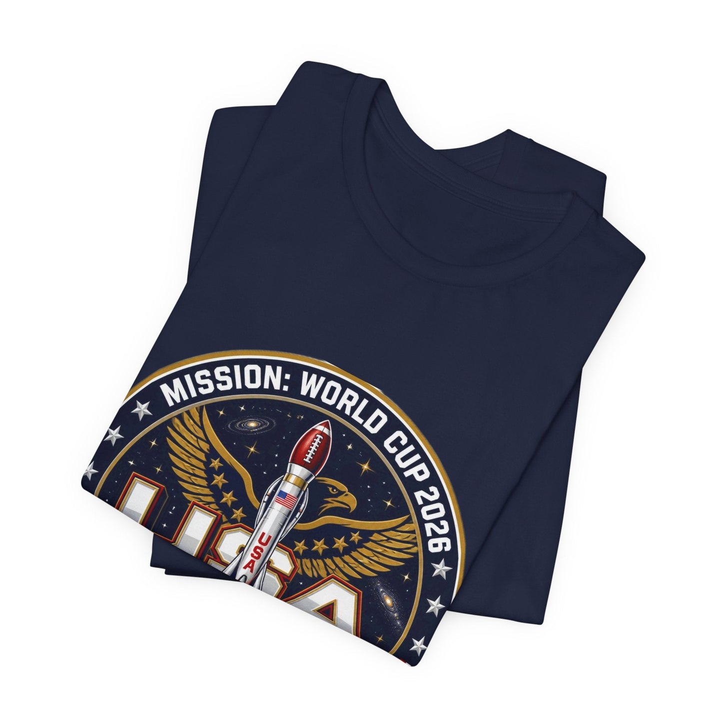 USA Rocket Mission Tee — World Cup 2024 Vintage Space Graphic T-Shirt Printify