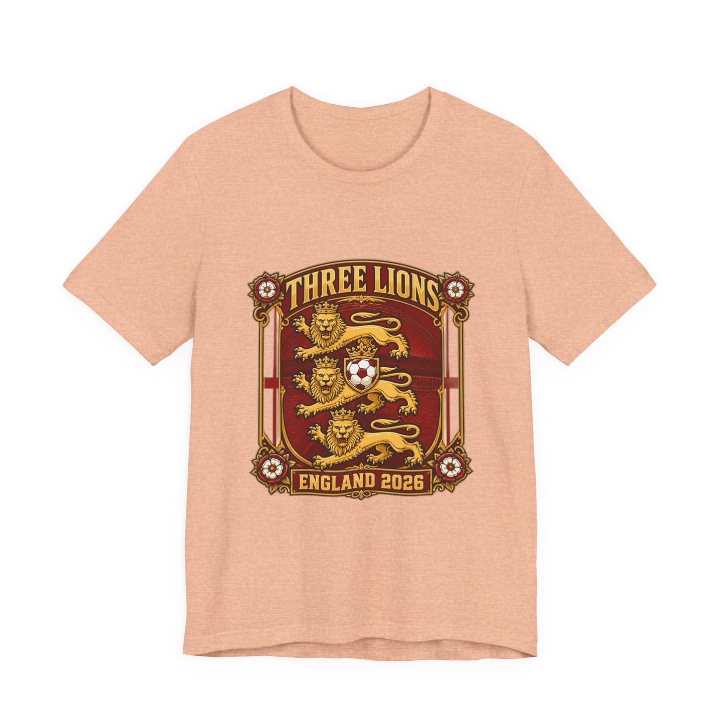 Three Lions England 2026 T‑Shirt — Vintage Football Crest Tee Printify
