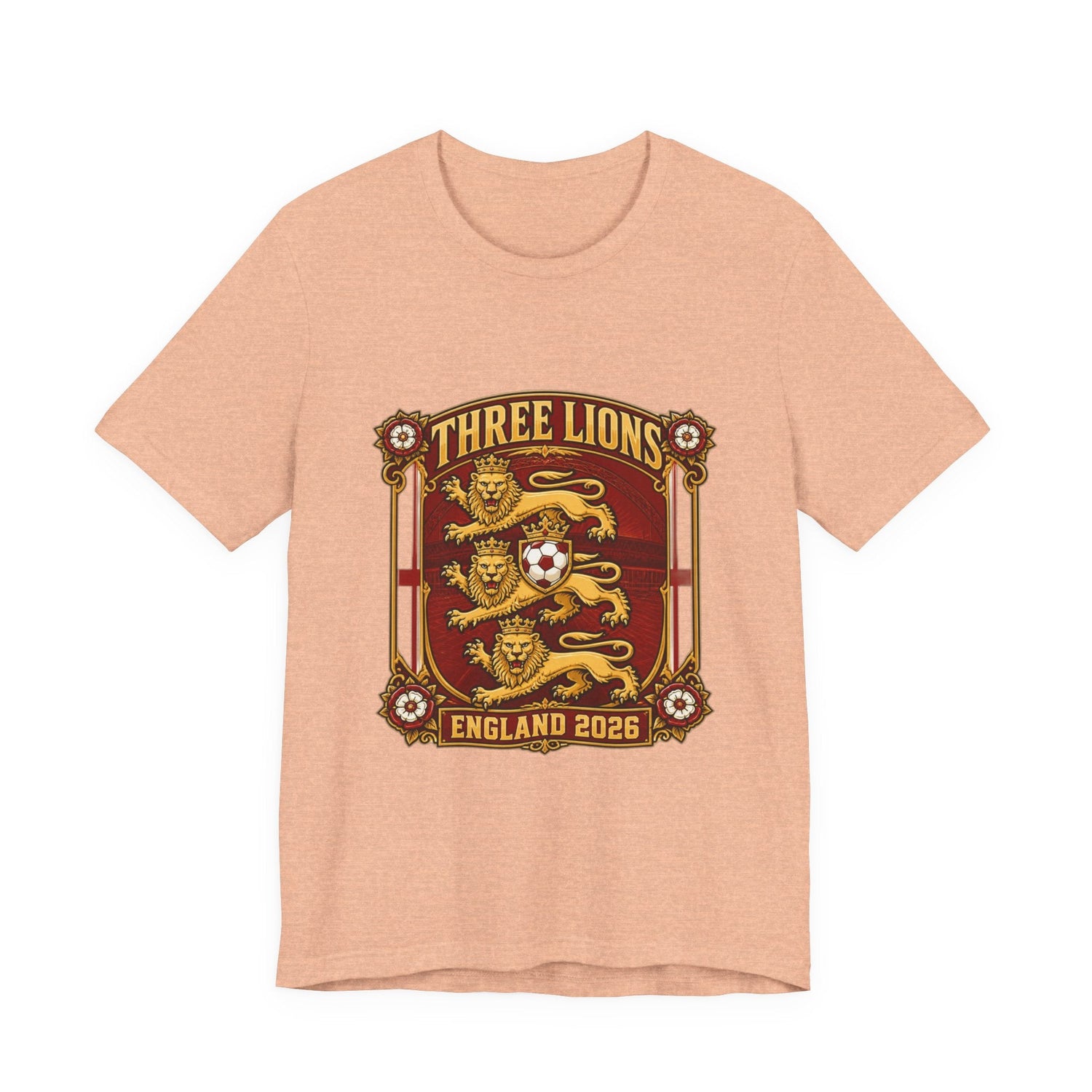 Three Lions England 2026 T‑Shirt — Vintage Football Crest Tee Printify