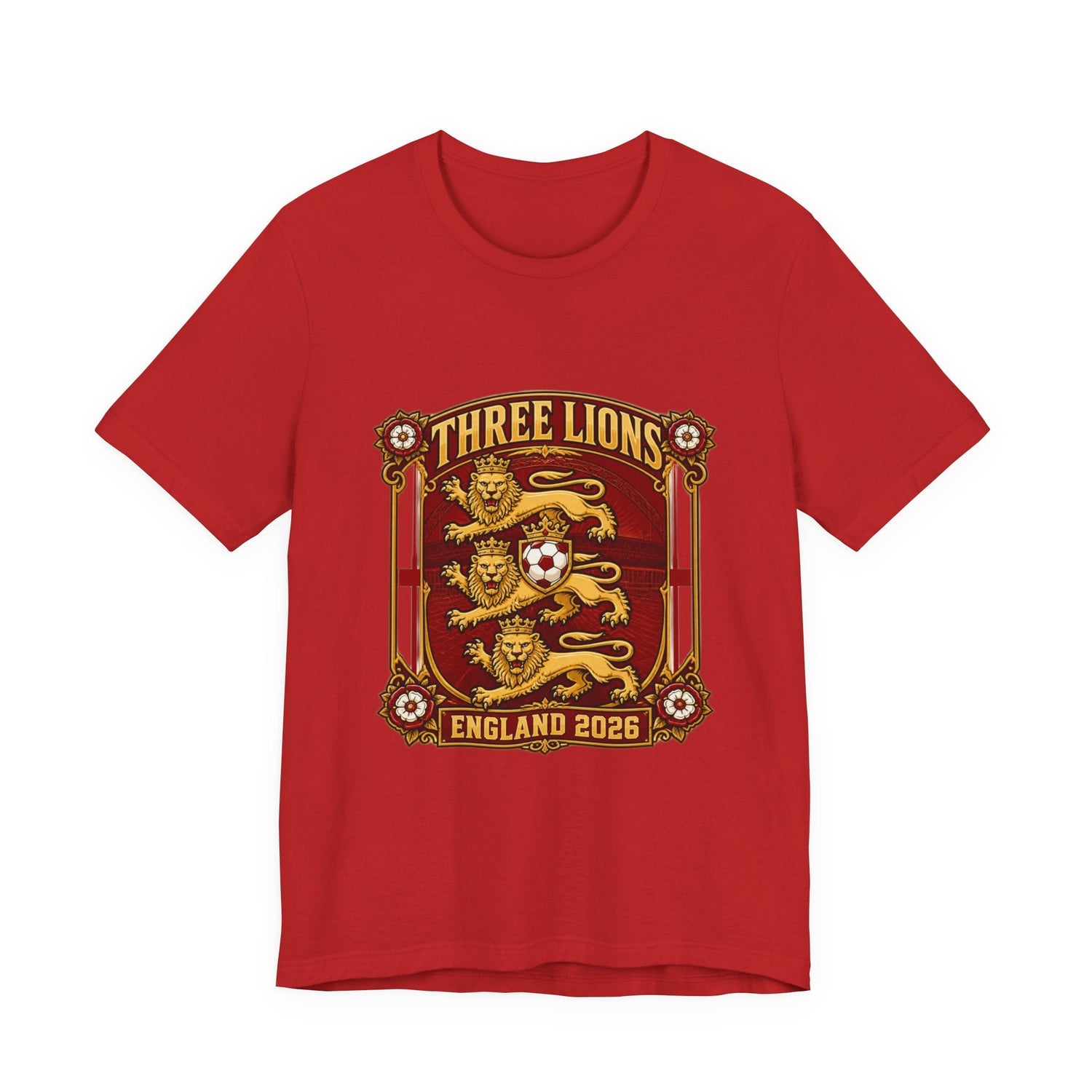 Three Lions England 2026 T‑Shirt — Vintage Football Crest Tee Printify