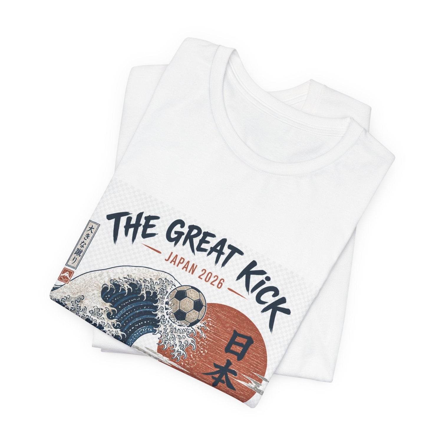 The Great Kick Japan 2028 Wave Tee — Vintage Japanese Surf & Martial Arts Graphic T-Shirt Printify