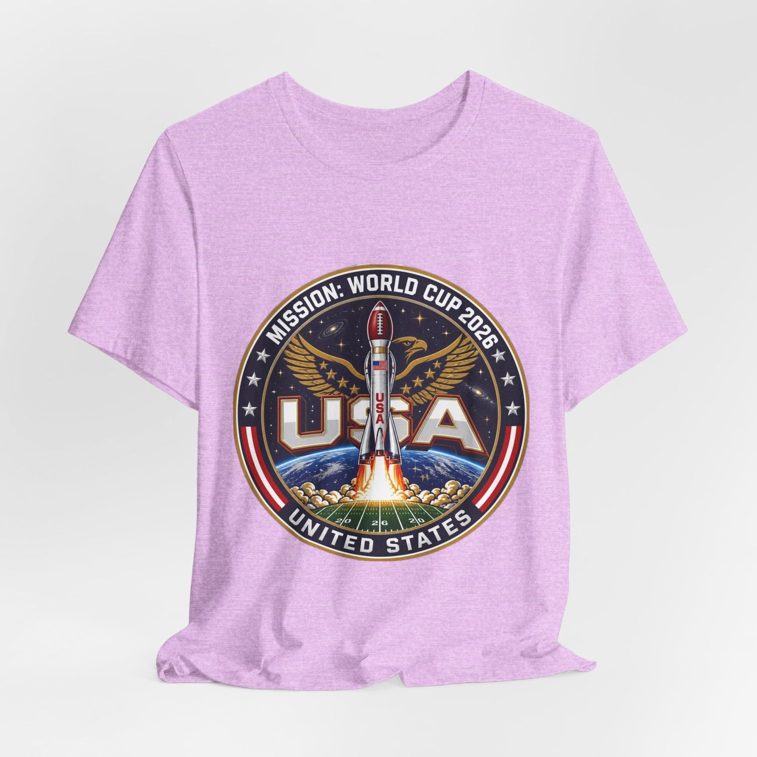 USA Rocket Mission Tee — World Cup 2024 Vintage Space Graphic T-Shirt Printify