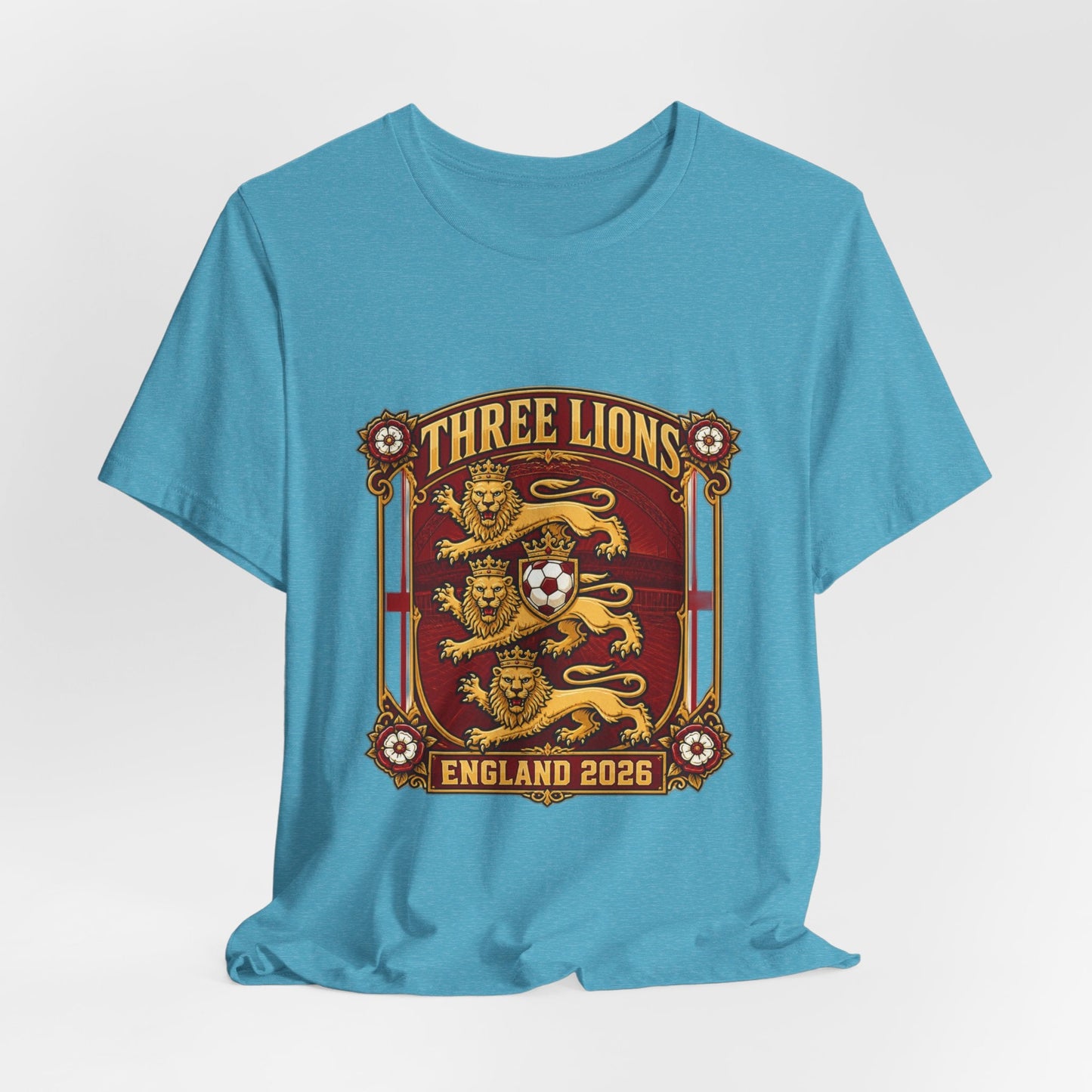Three Lions England 2026 T‑Shirt — Vintage Football Crest Tee Printify
